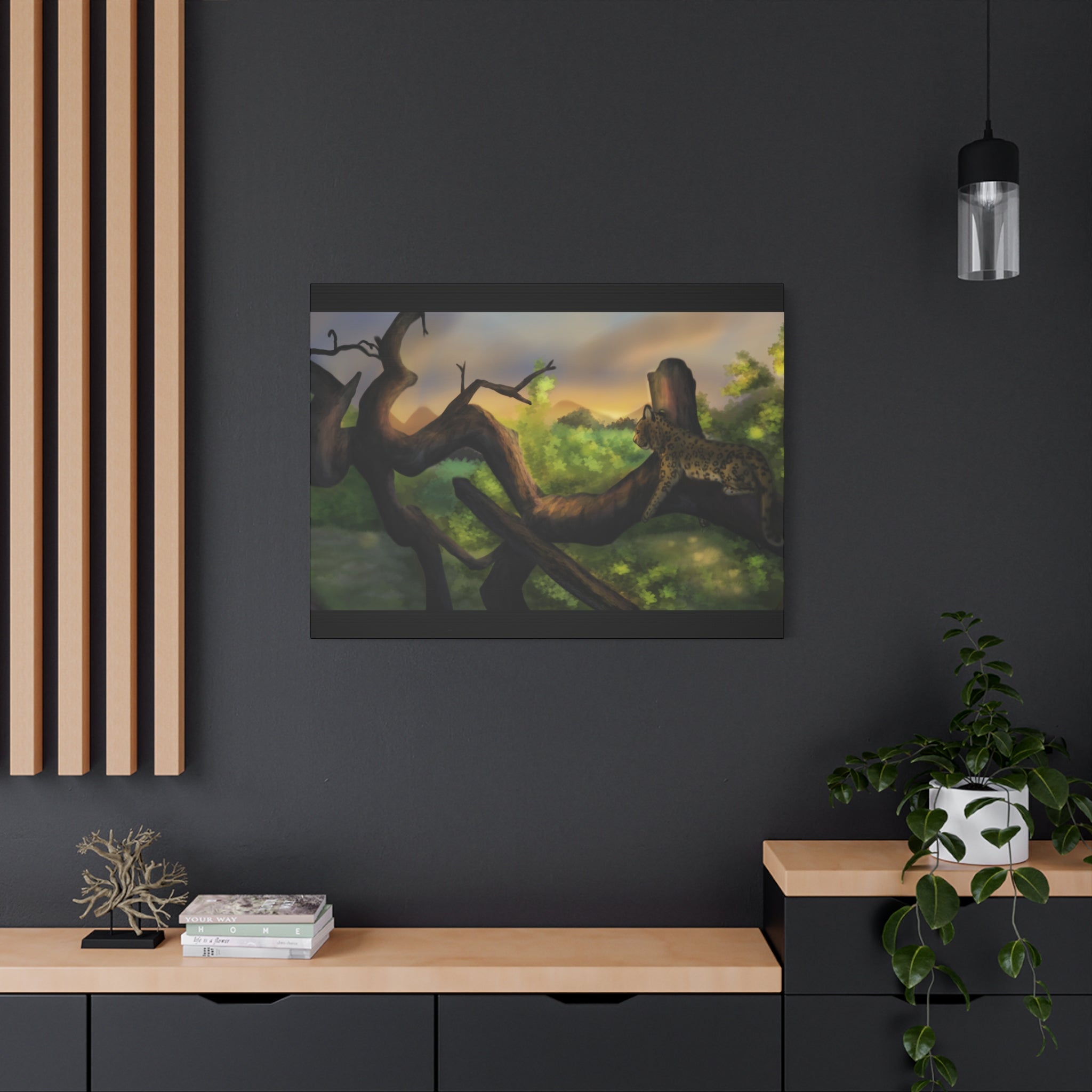 Leopard Landscape Matte Canvas, Stretched, 1.25"