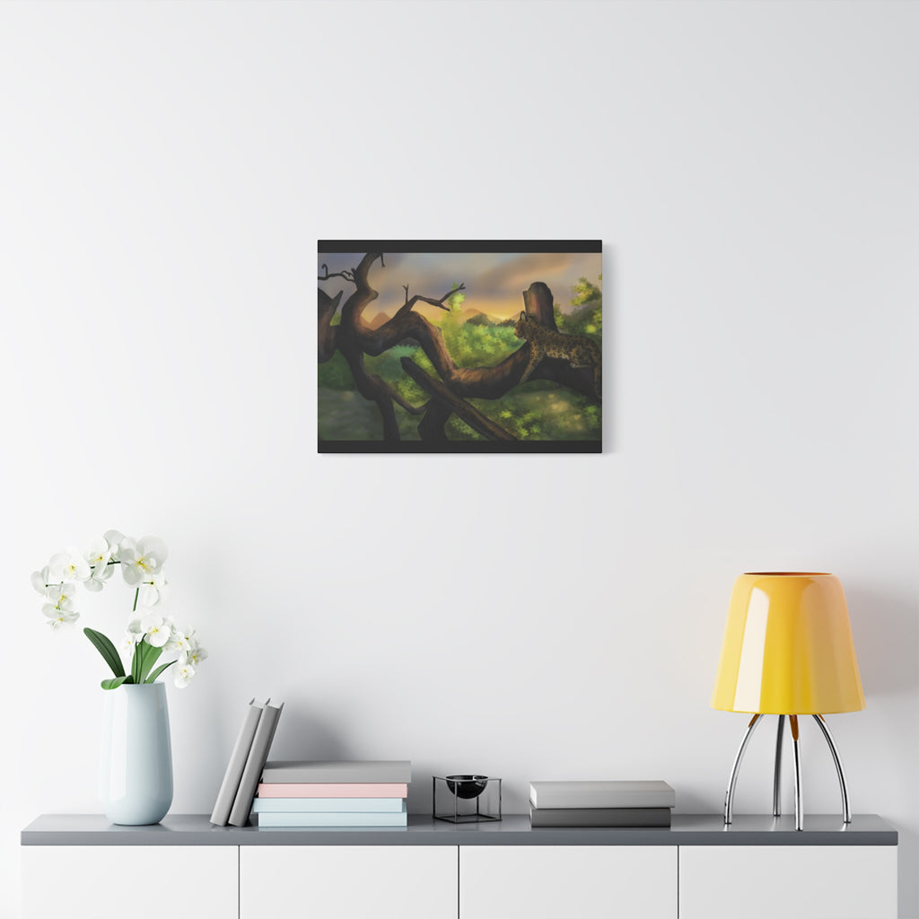 Leopard Landscape Matte Canvas, Stretched, 1.25"