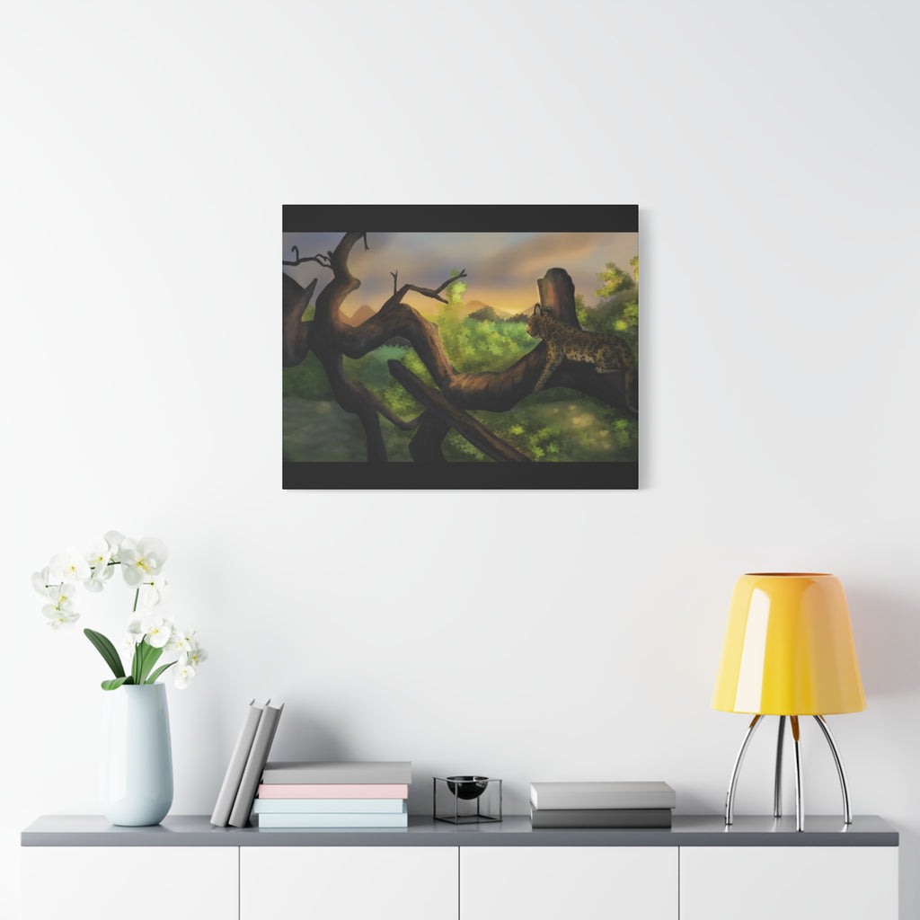 Leopard Landscape Matte Canvas, Stretched, 1.25"