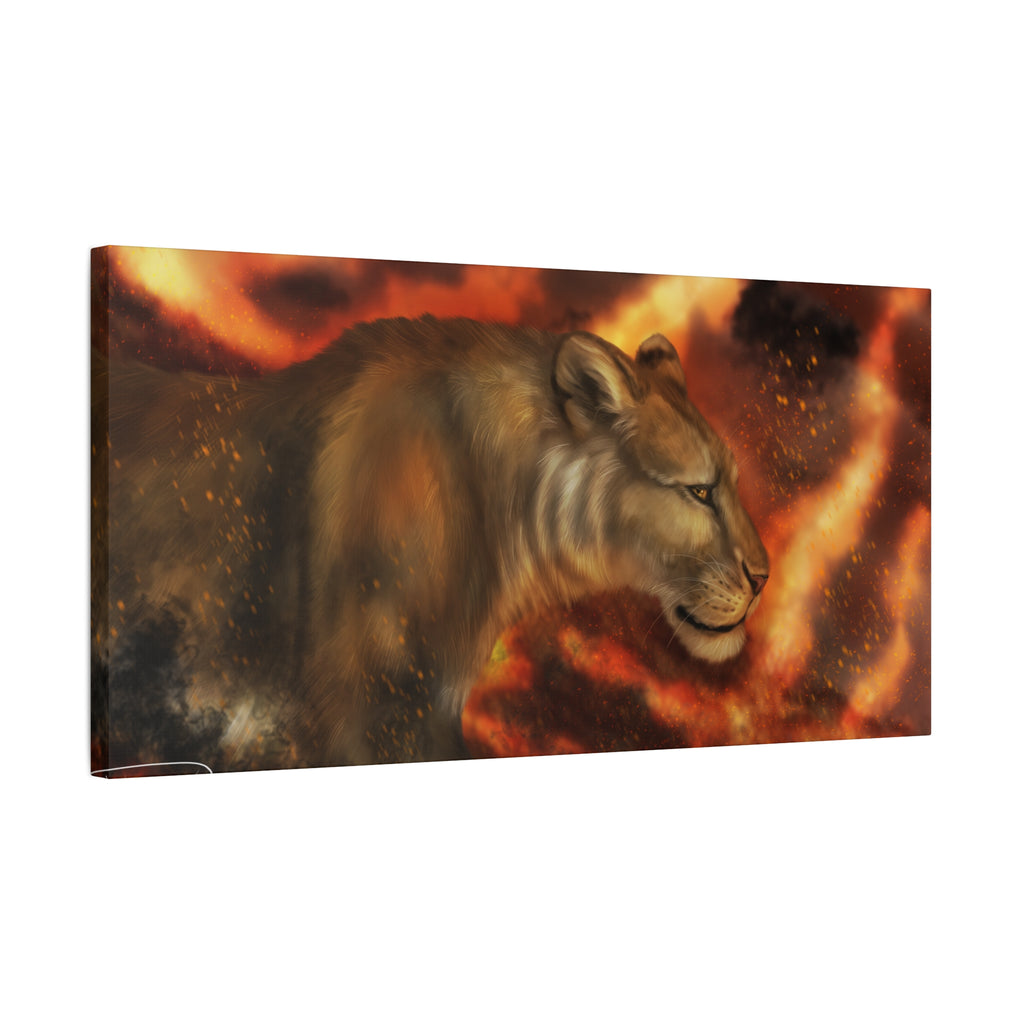 Fire lion Canvas, Stretched, 1.25"