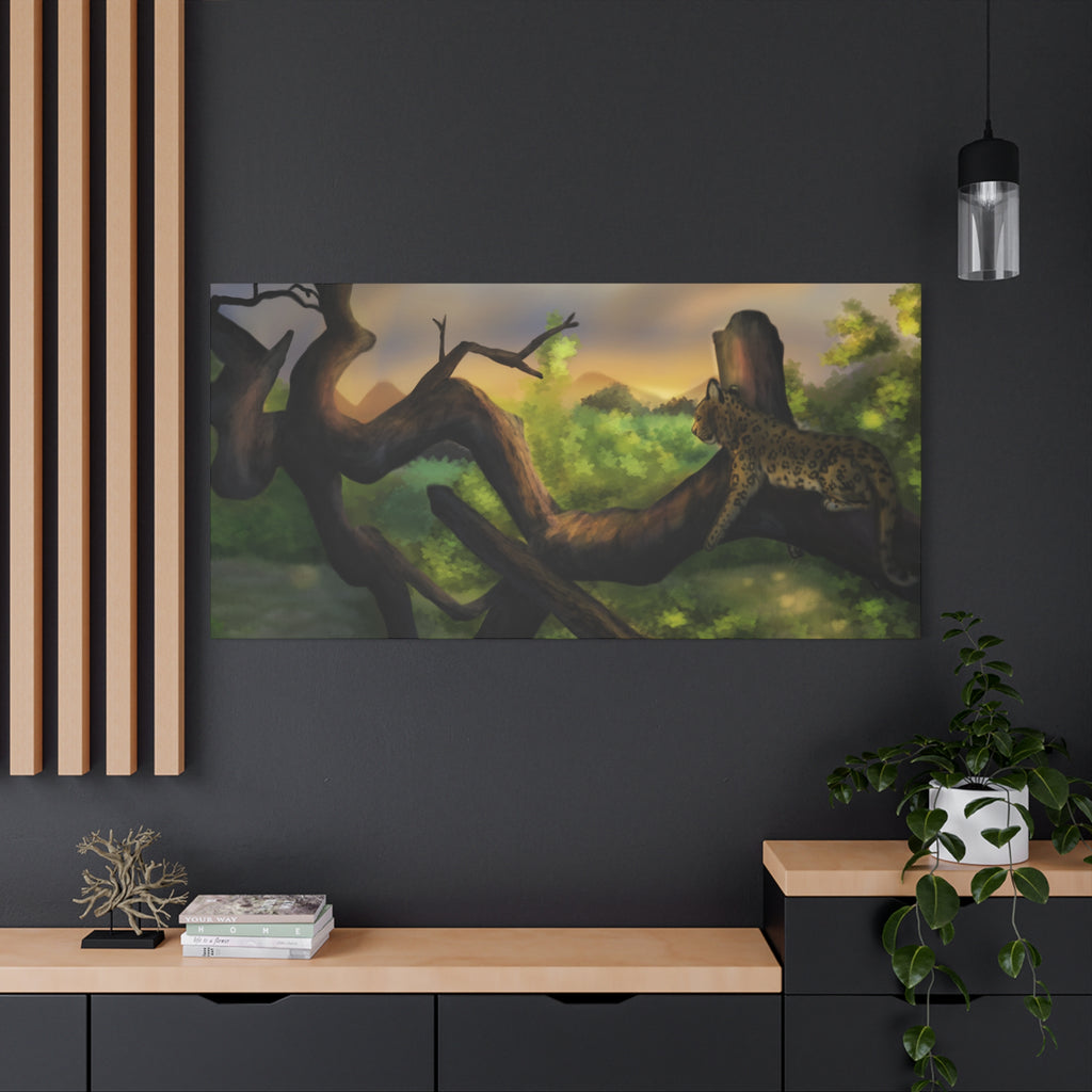 Leopard Landscape Matte Canvas, Stretched, 1.25"