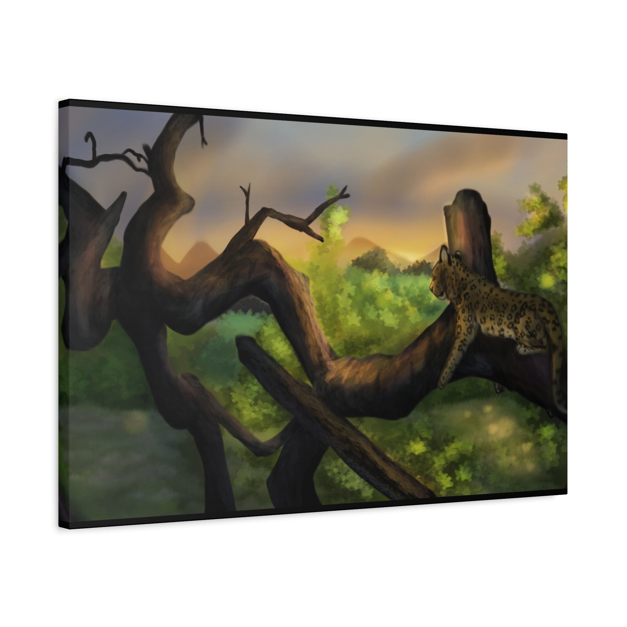 Leopard Landscape Matte Canvas, Stretched, 1.25"