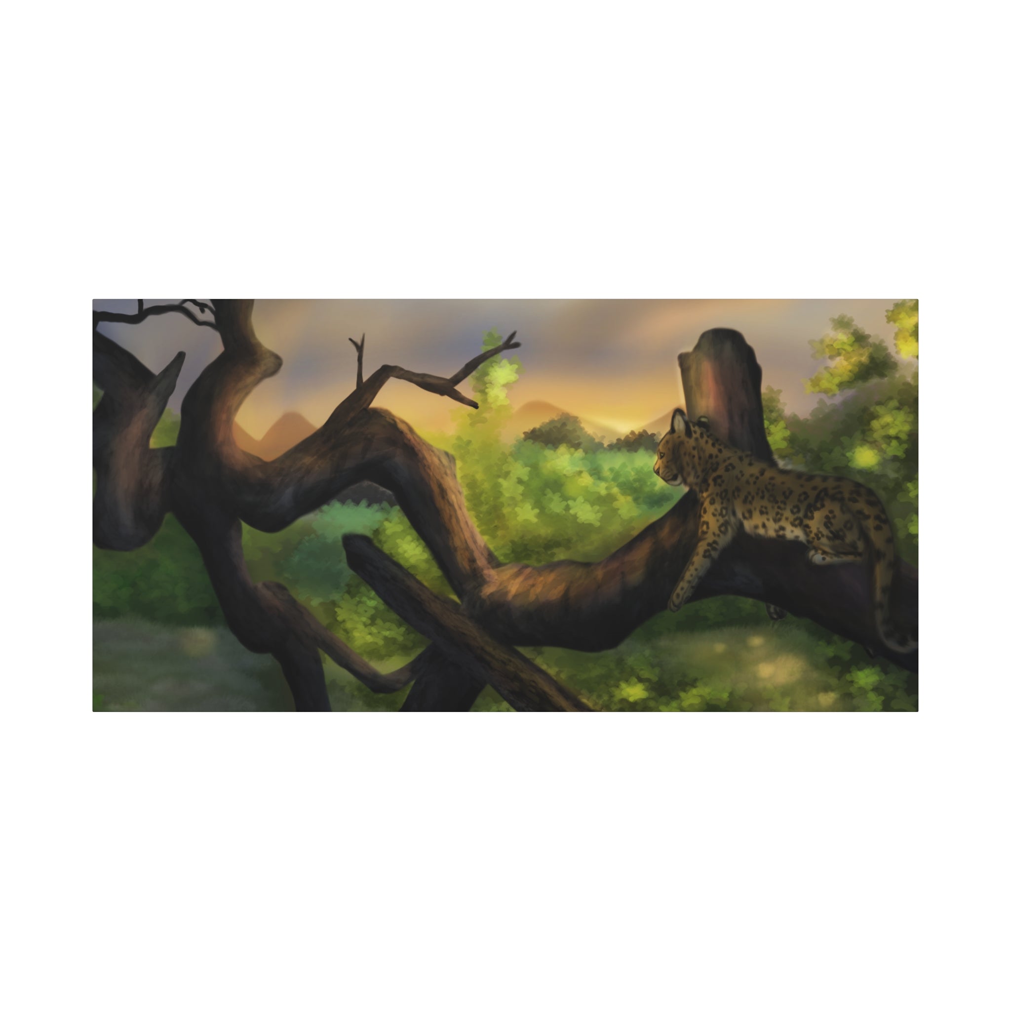 Leopard Landscape Matte Canvas, Stretched, 1.25"