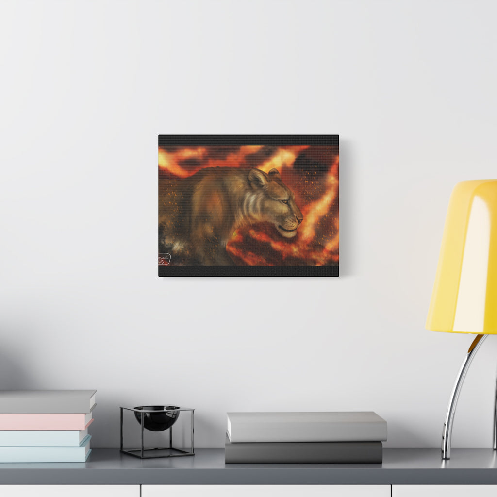 Fire lion Canvas, Stretched, 1.25"