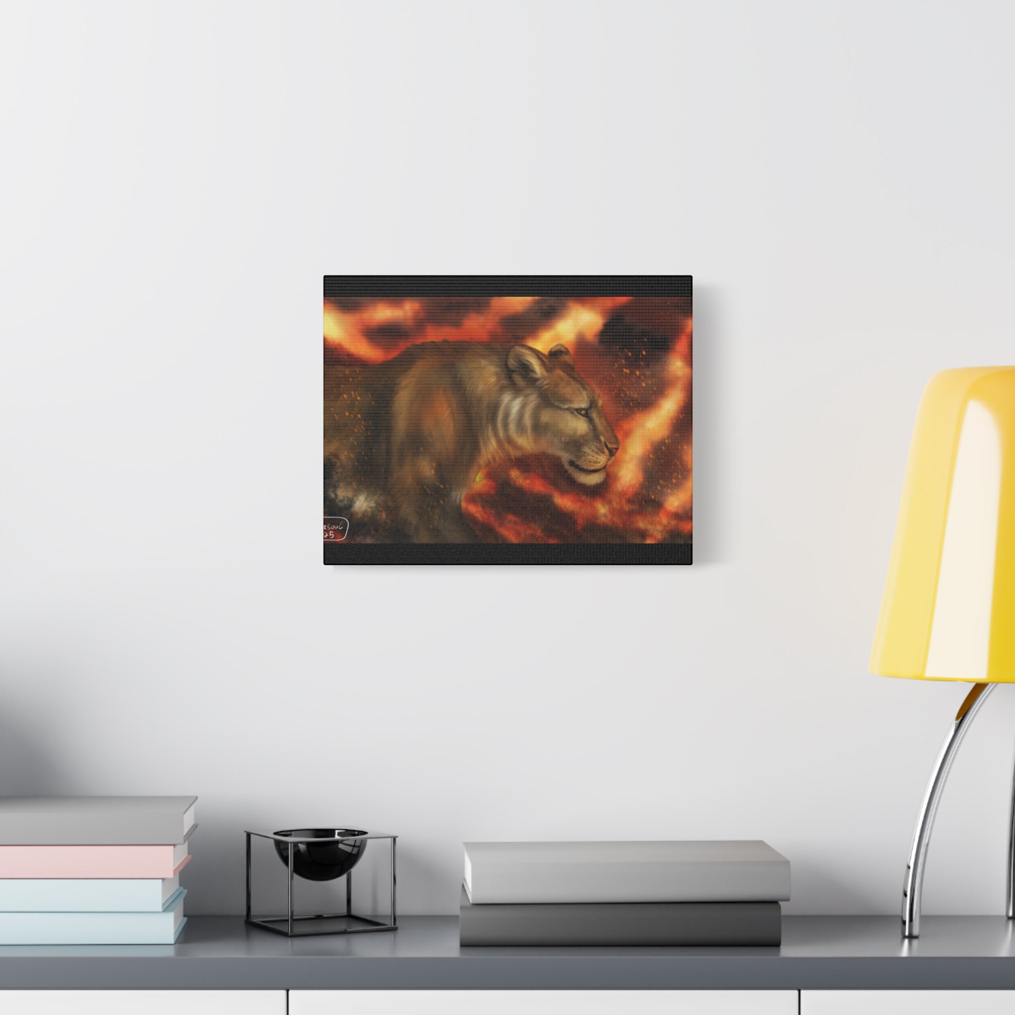 Fire lion Canvas, Stretched, 1.25"