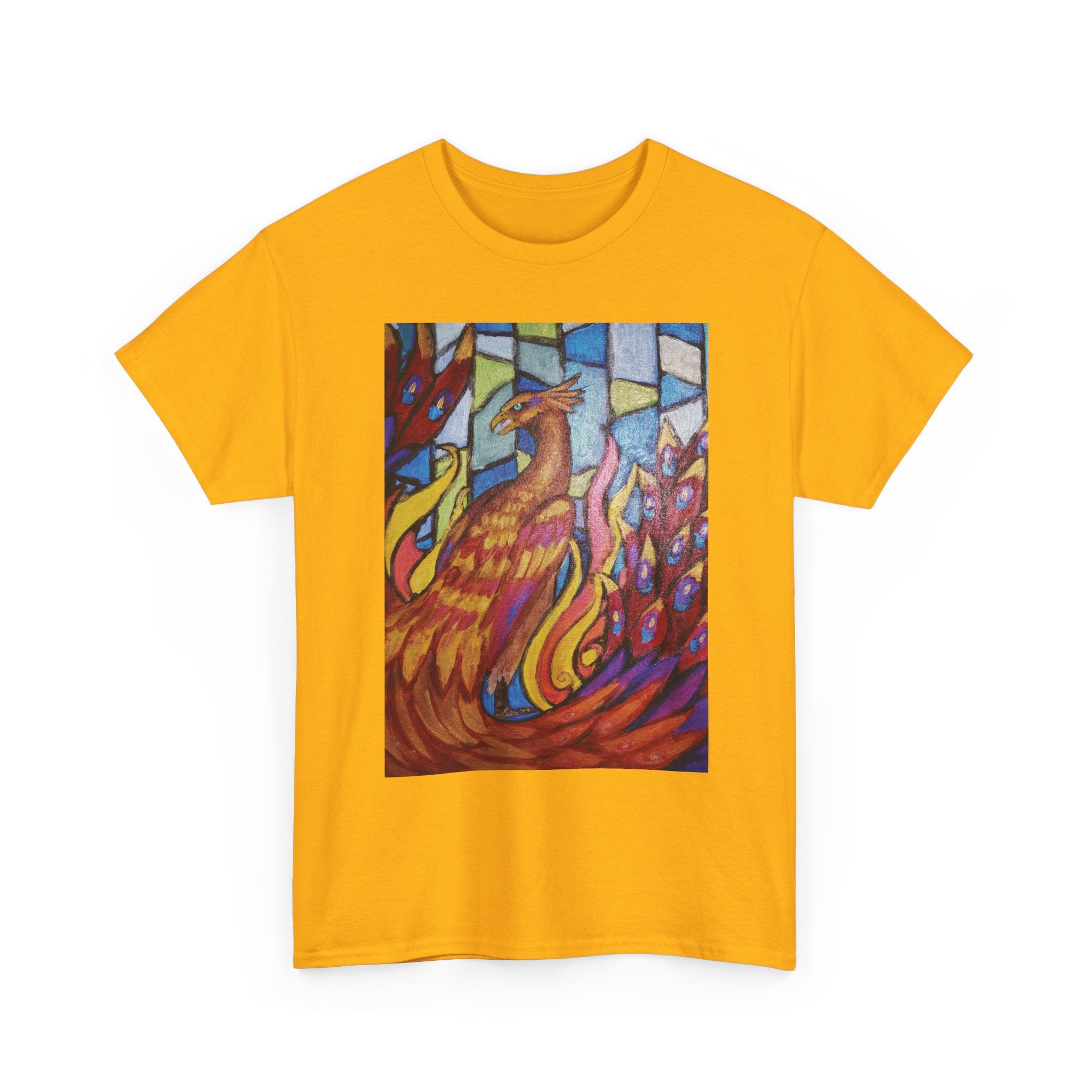 Stained Glass Phoenix Heavy Cotton Tee