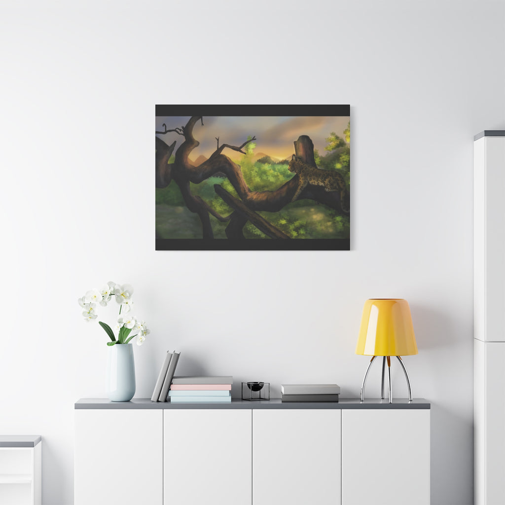 Leopard Landscape Matte Canvas, Stretched, 1.25"