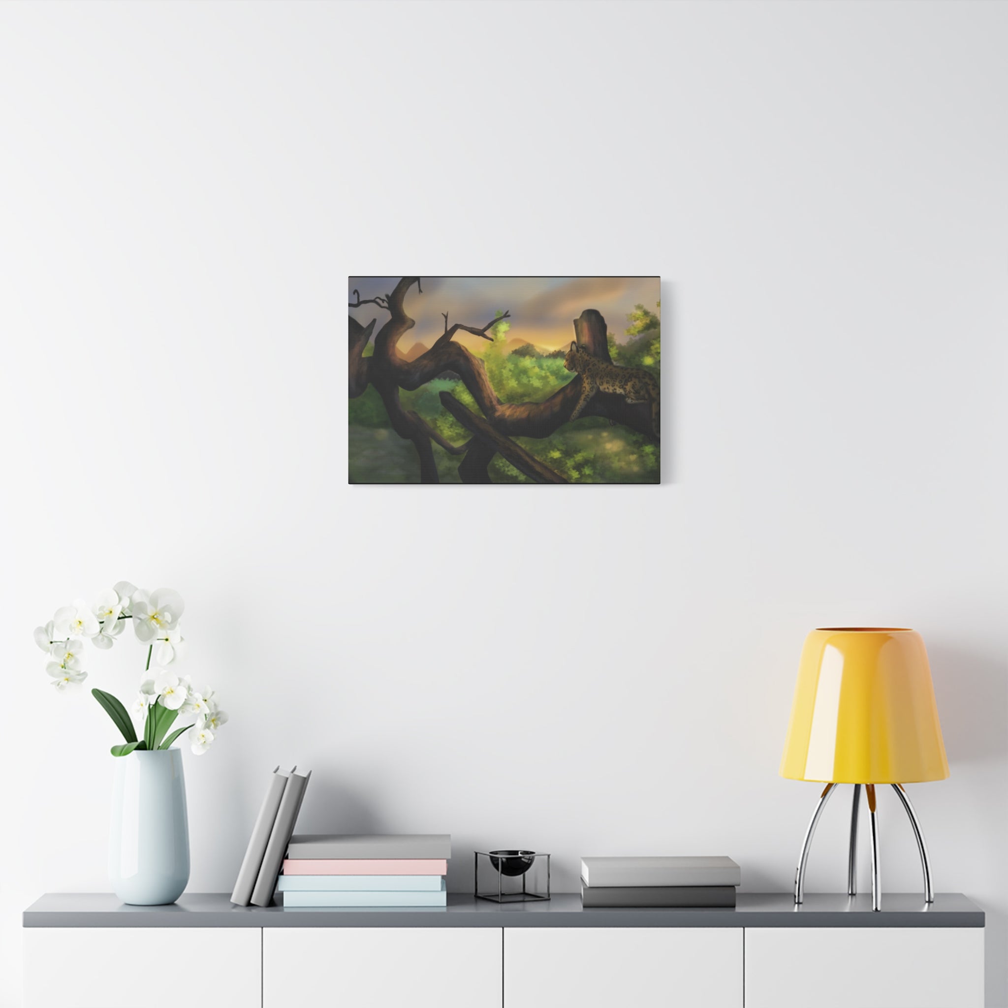 Leopard Landscape Matte Canvas, Stretched, 1.25"