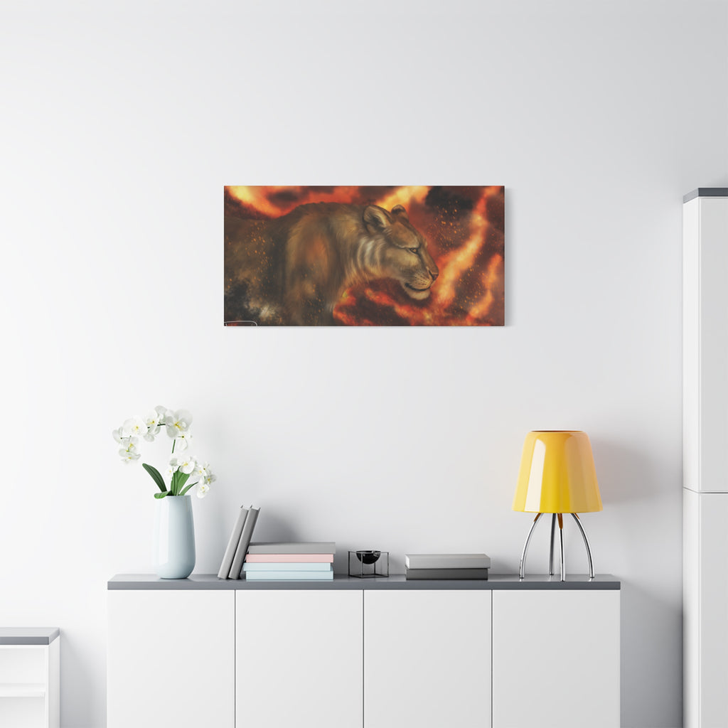 Fire lion Canvas, Stretched, 1.25"