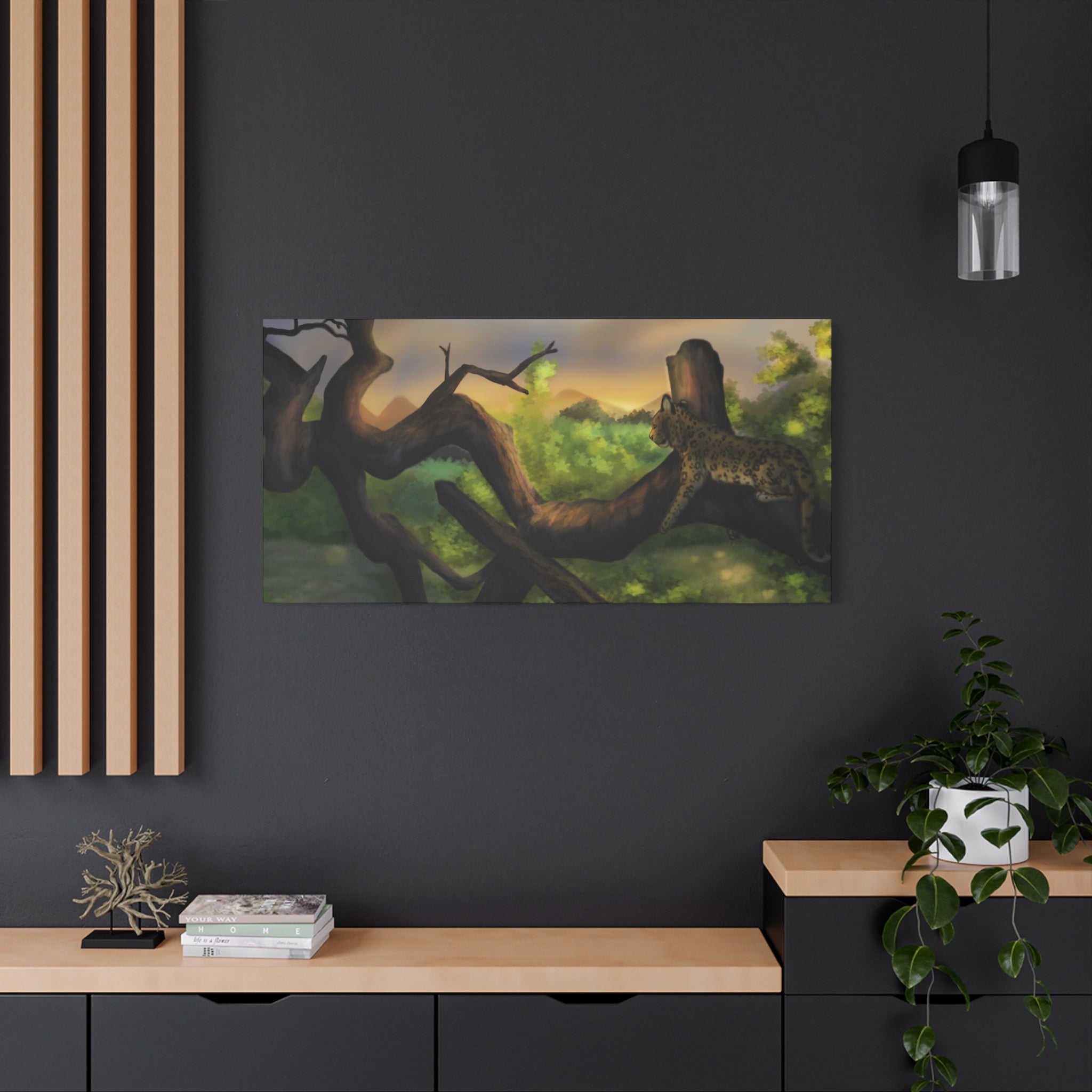 Leopard Landscape Matte Canvas, Stretched, 1.25"