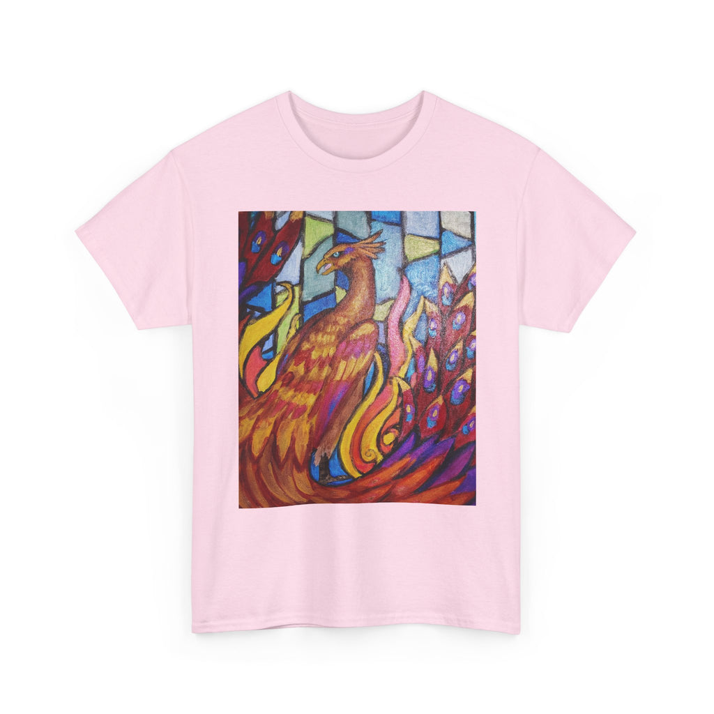 Stained Glass Phoenix heavy Cotton Tee