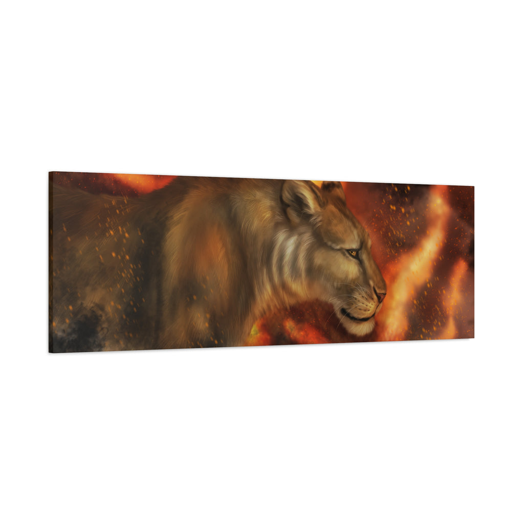 Fire lion Canvas, Stretched, 1.25"