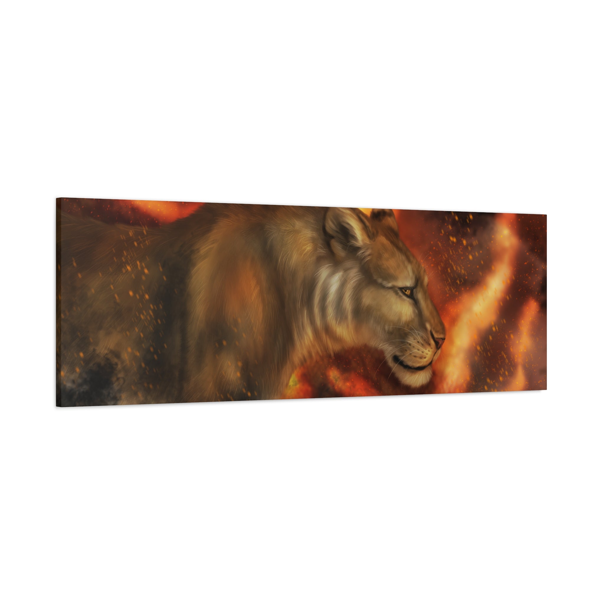 Fire lion Canvas, Stretched, 1.25"