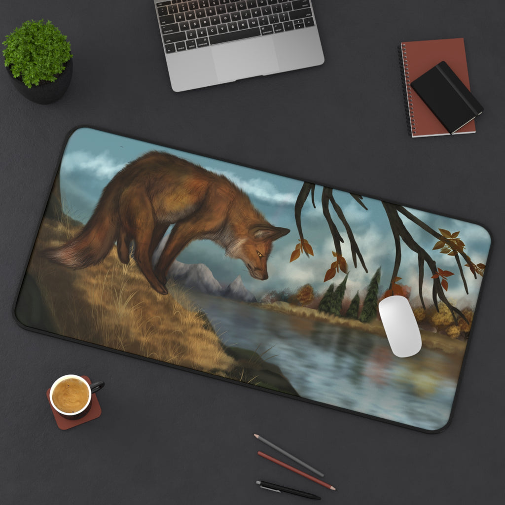 Autumn Fox Lake16x32 Desk Mat