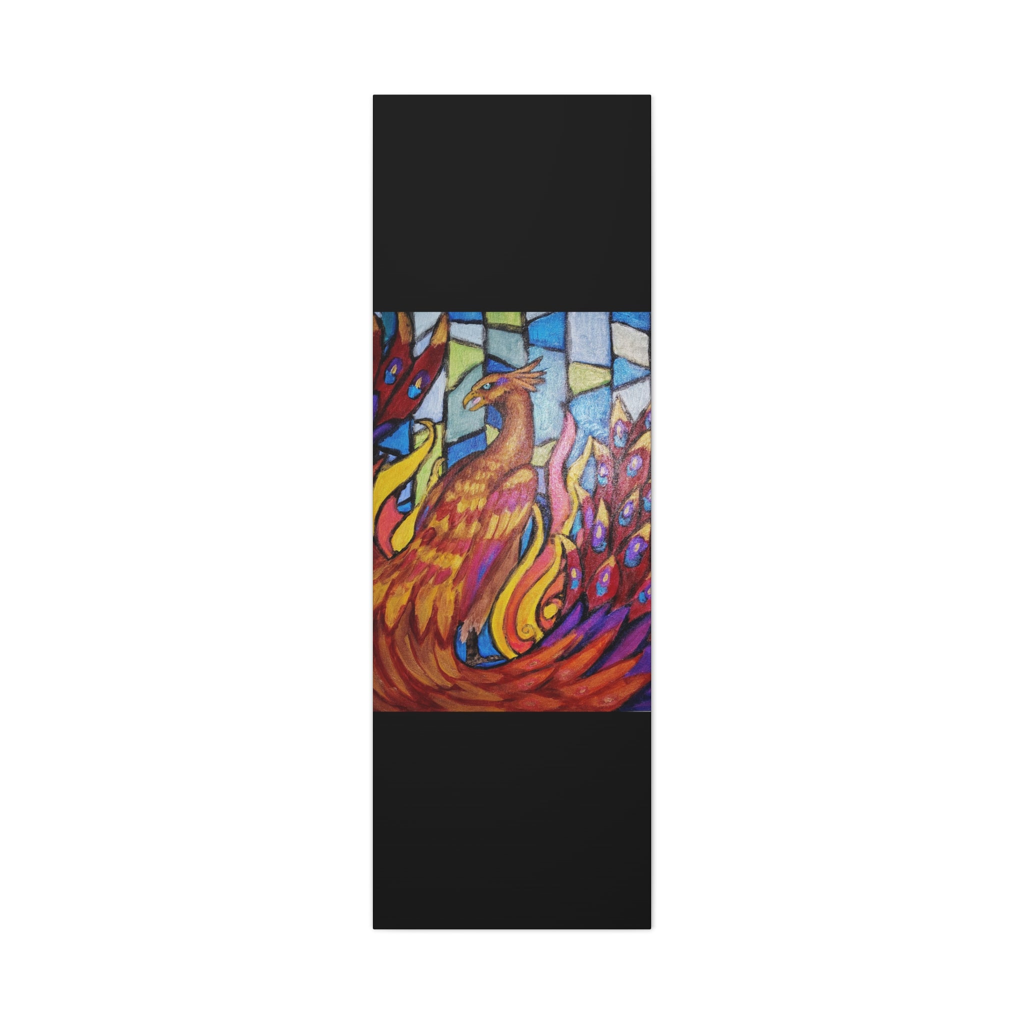 STAINED GLASS PHOENIX Stretched, 1.25"