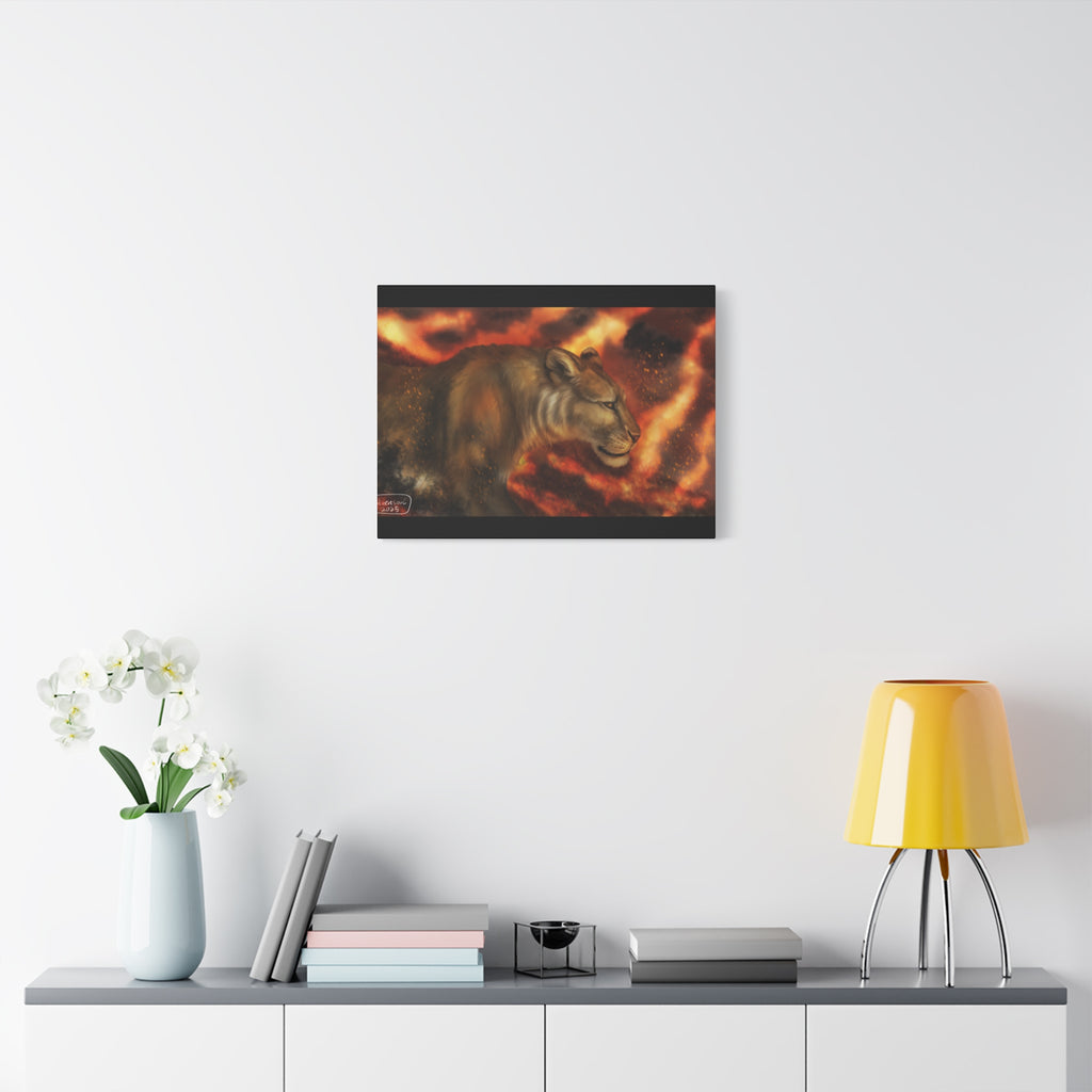 Fire lion Canvas, Stretched, 1.25"
