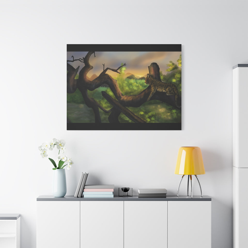 Leopard Landscape Matte Canvas, Stretched, 1.25"