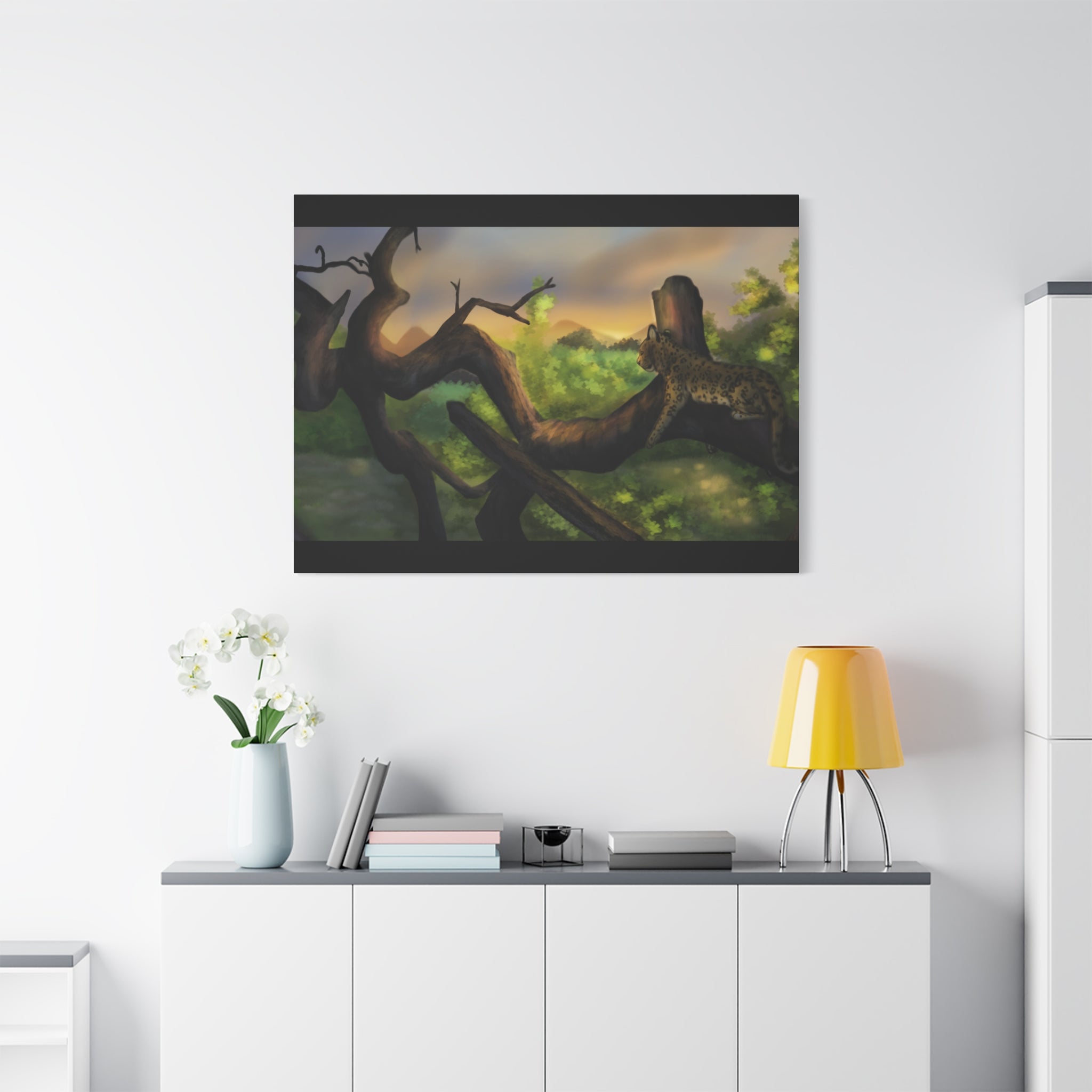 Leopard Landscape Matte Canvas, Stretched, 1.25"