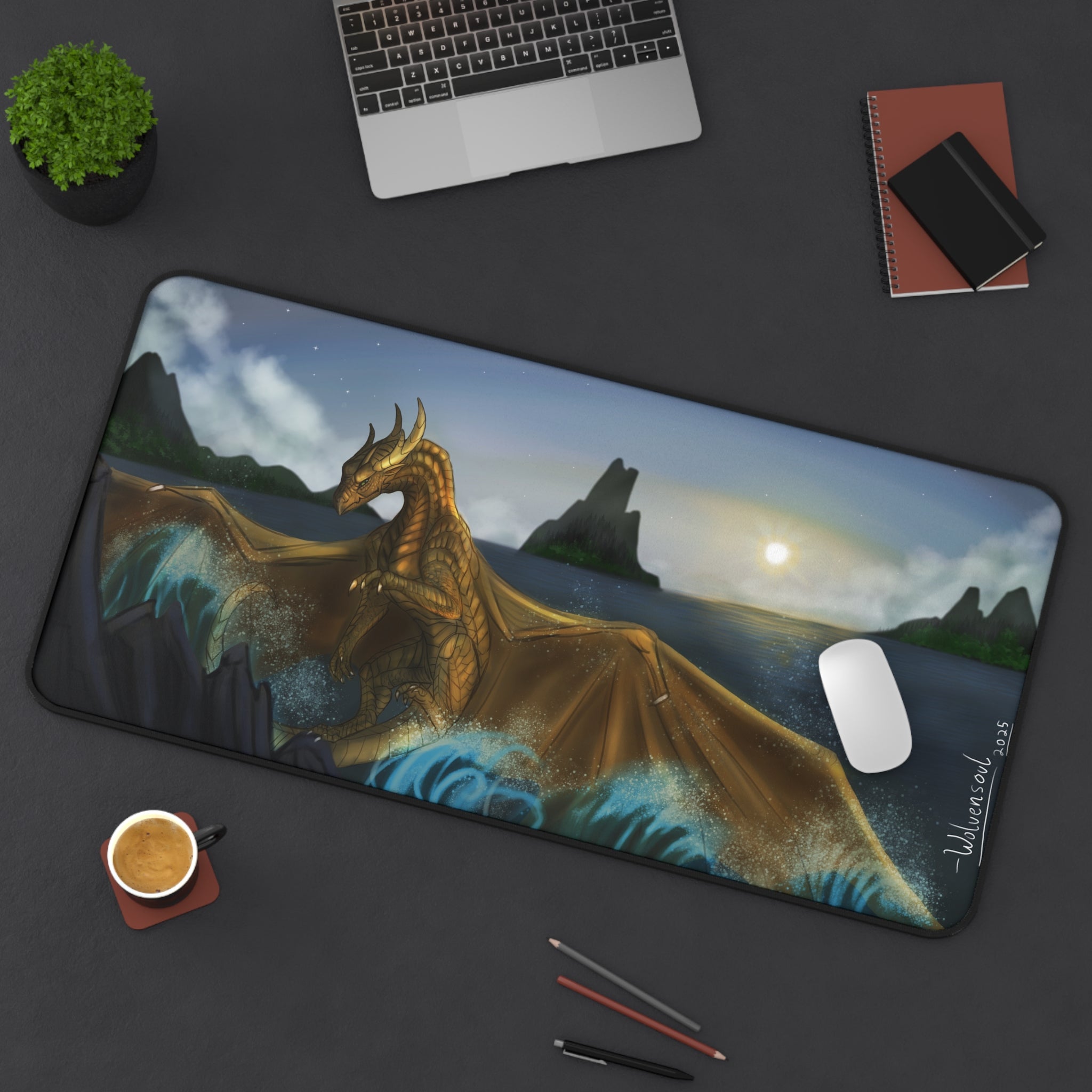 Water Dragon Desk Mat