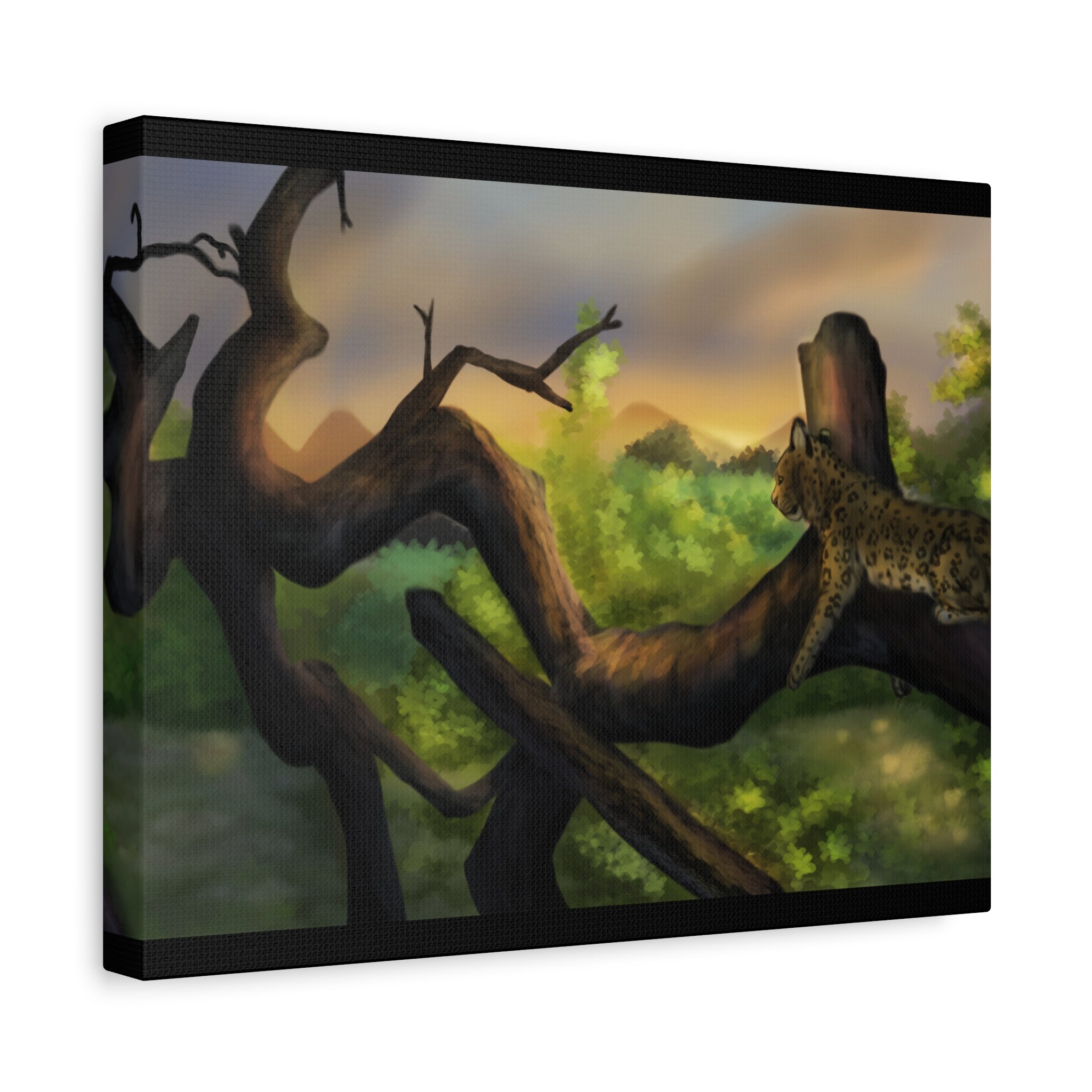 Leopard Landscape Matte Canvas, Stretched, 1.25"