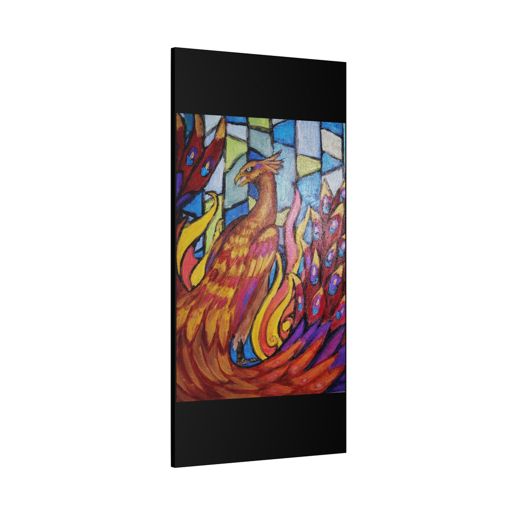 STAINED GLASS PHOENIX Stretched, 1.25"