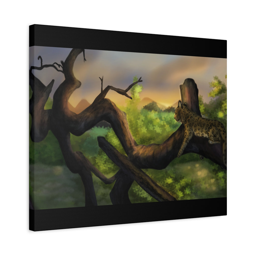 Leopard Landscape Matte Canvas, Stretched, 1.25"