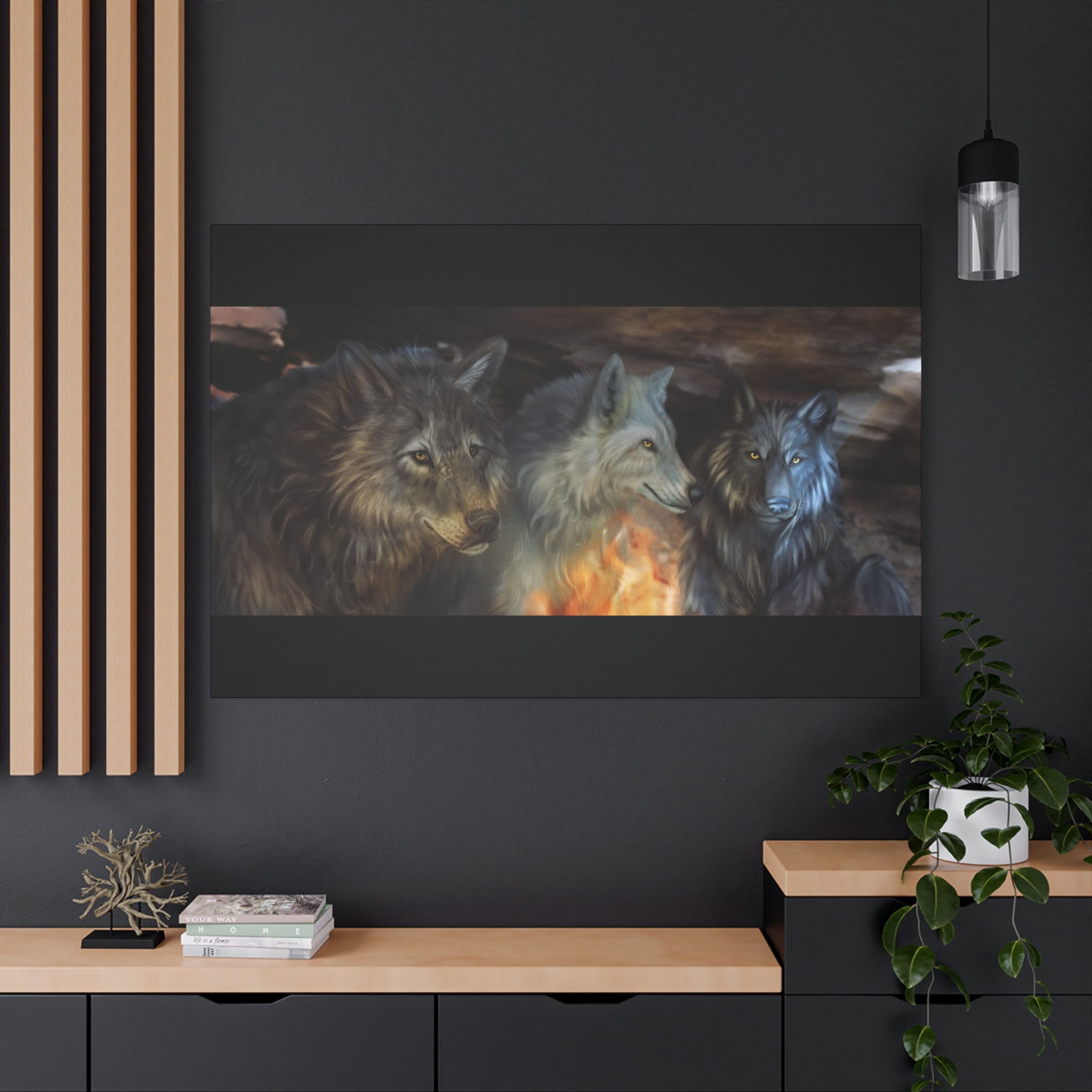 Fire Wolves Matte Canvas, Stretched, 1.25"