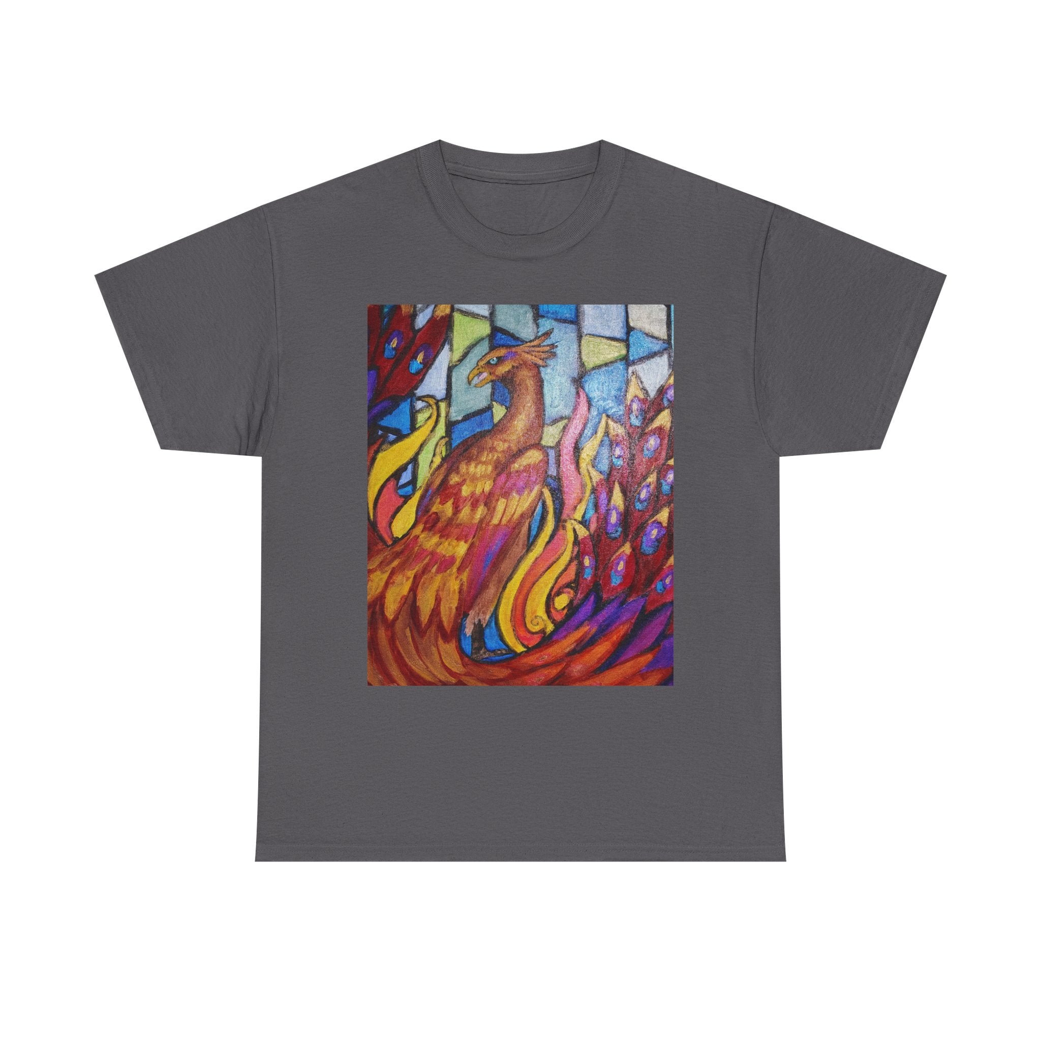 Stained Glass Phoenix heavy Cotton Tee