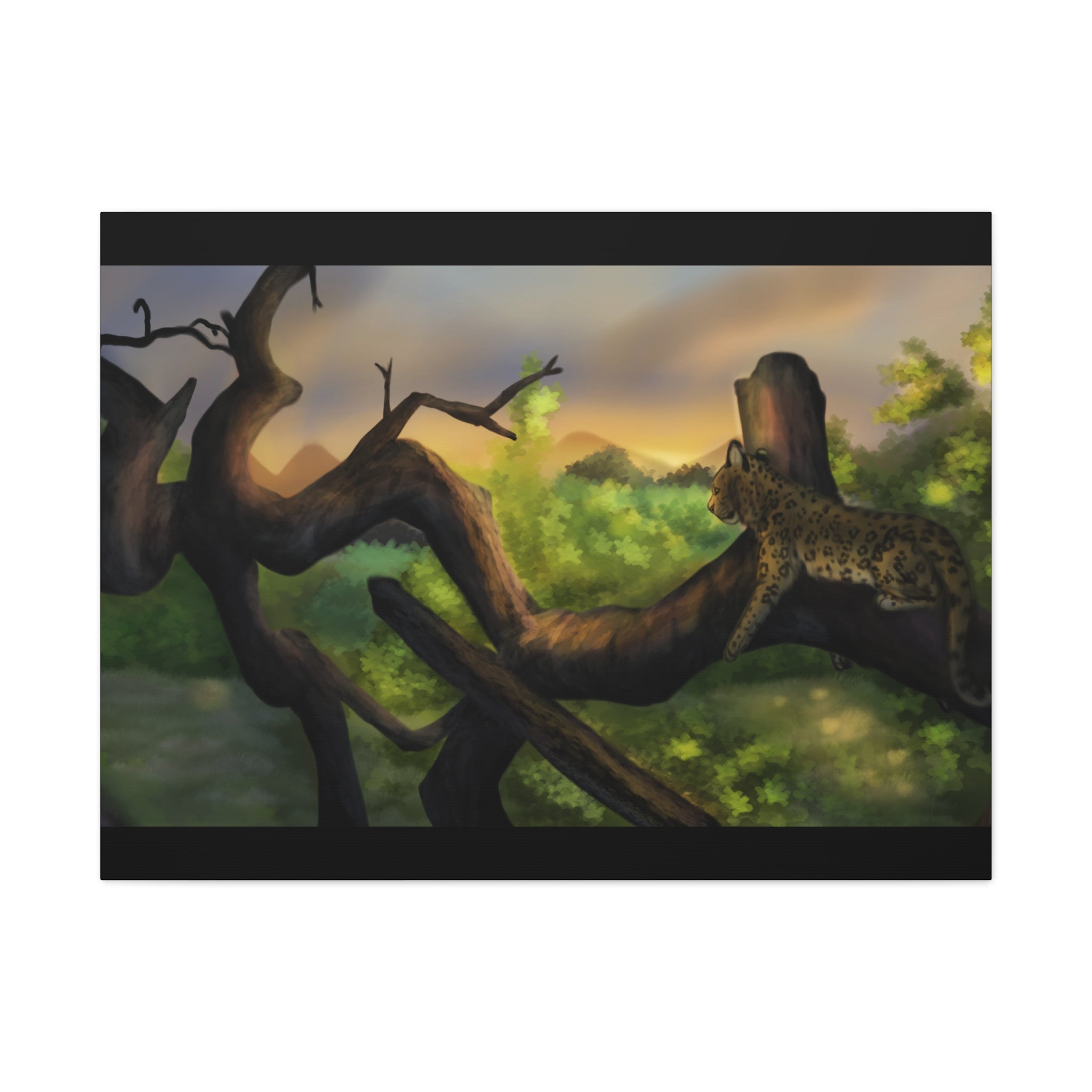 Leopard Landscape Matte Canvas, Stretched, 1.25"
