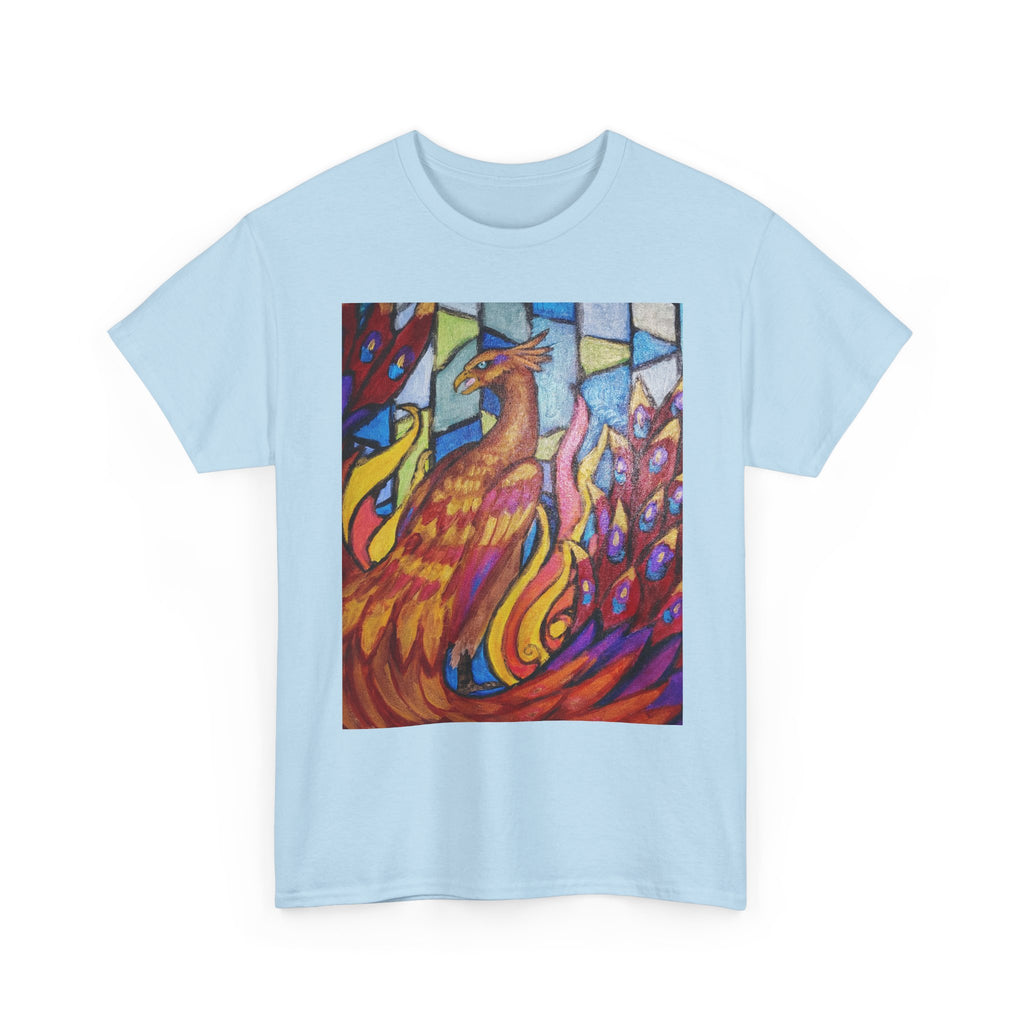 Stained Glass Phoenix heavy Cotton Tee