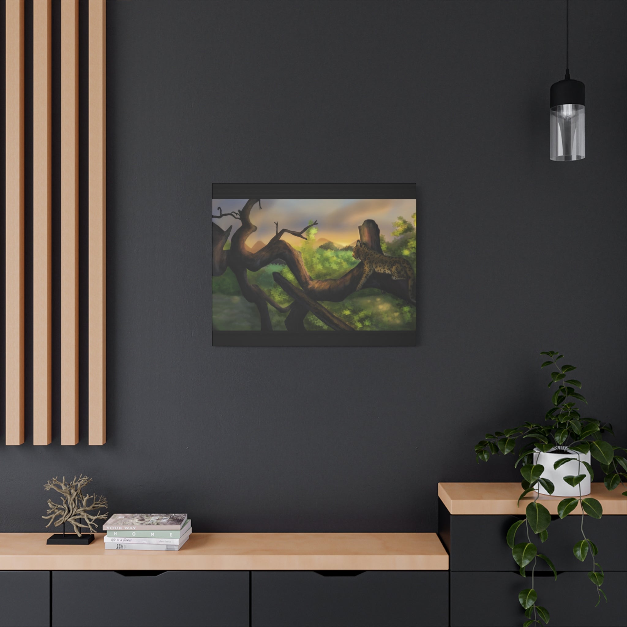 Leopard Landscape Matte Canvas, Stretched, 1.25"