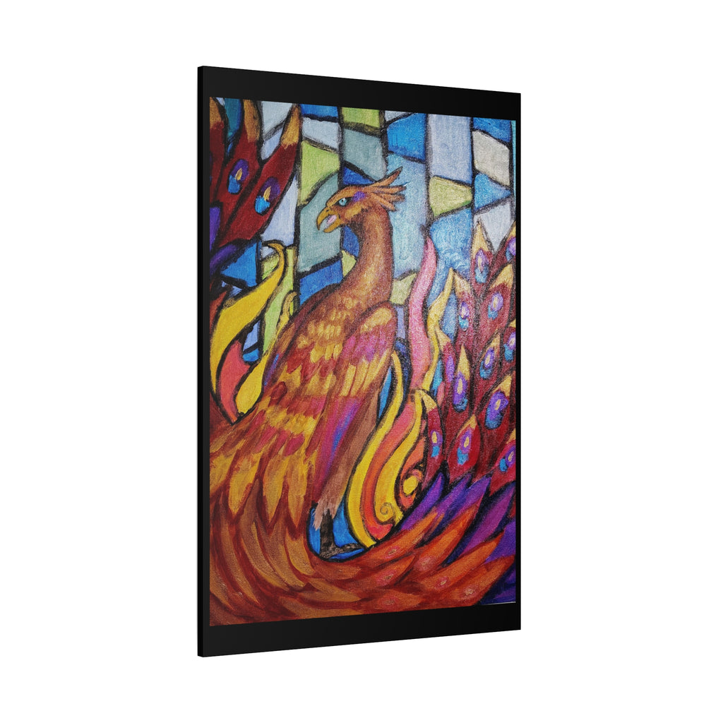 STAINED GLASS PHOENIX Stretched, 1.25"