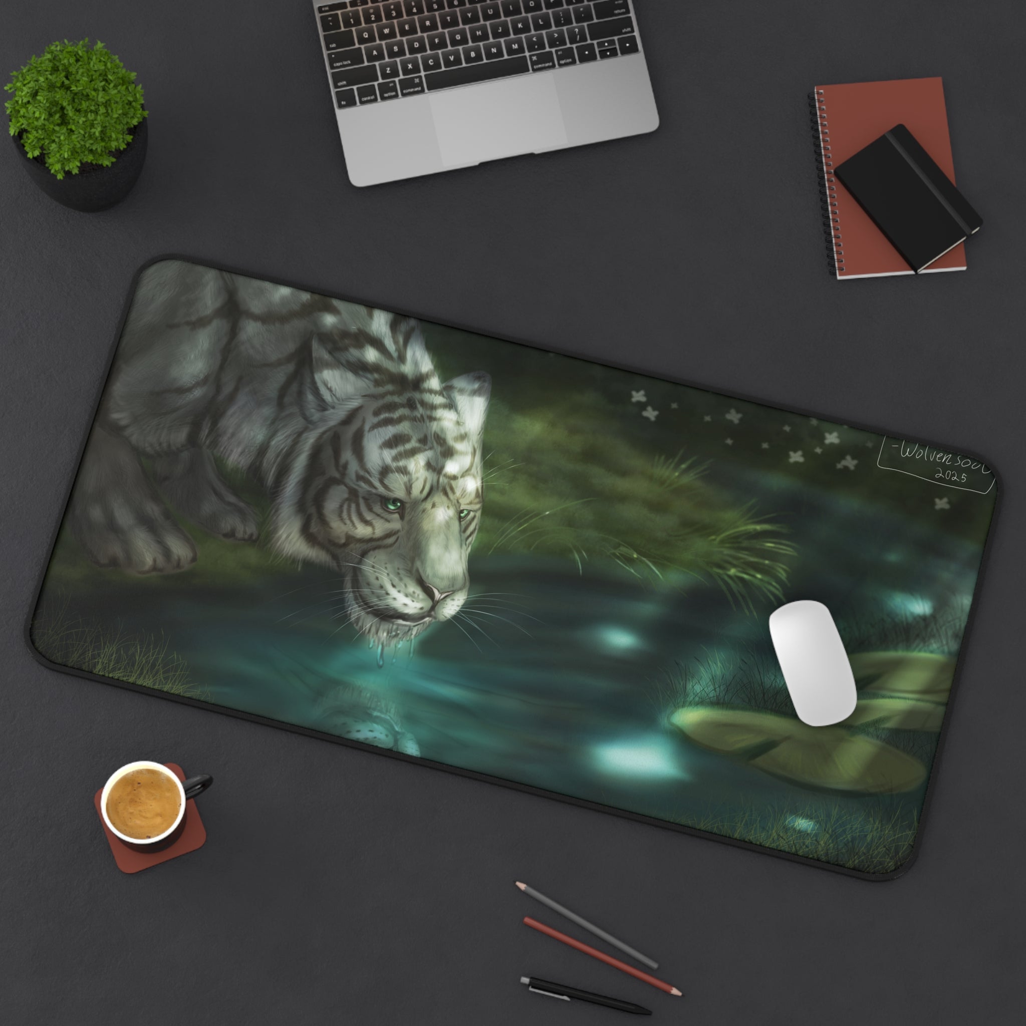 Tiger Reflection 16x32 Desk Mat