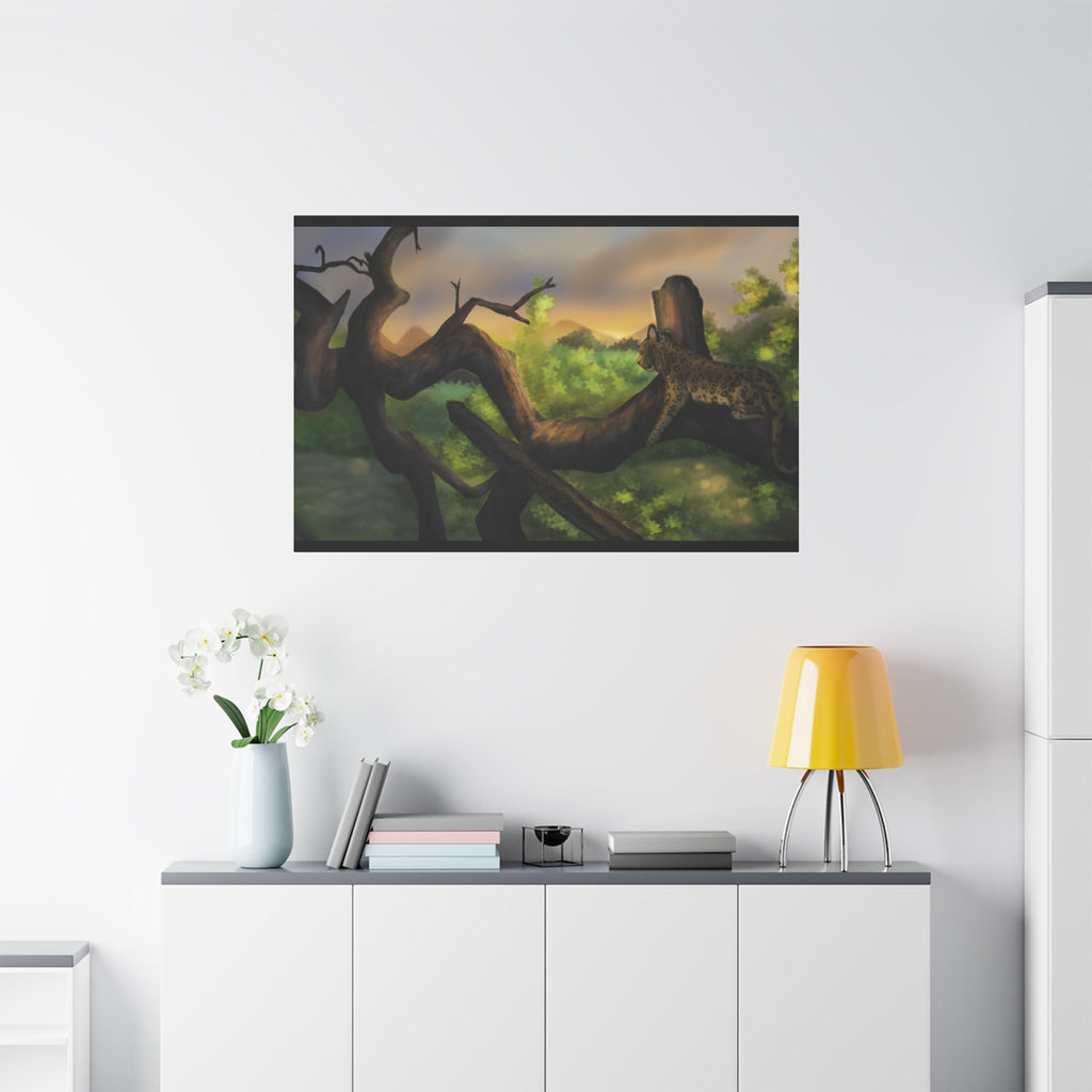 Leopard Landscape Matte Canvas, Stretched, 1.25"