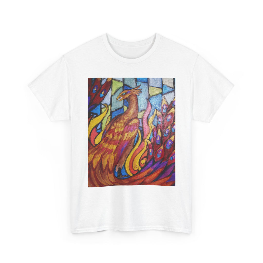 Stained Glass Phoenix heavy Cotton Tee