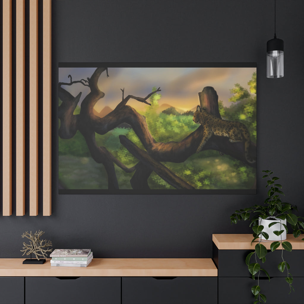 Leopard Landscape Matte Canvas, Stretched, 1.25"