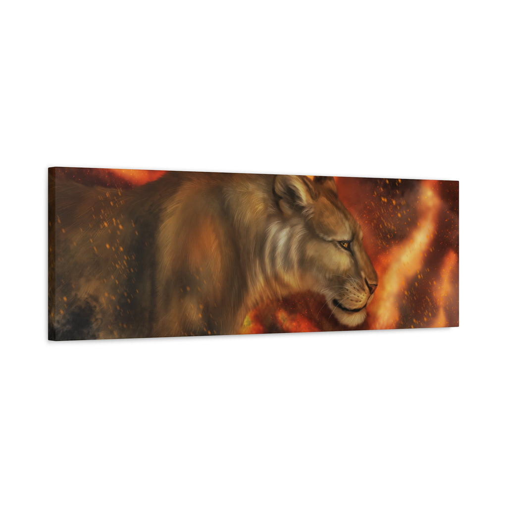 Fire lion Canvas, Stretched, 1.25"