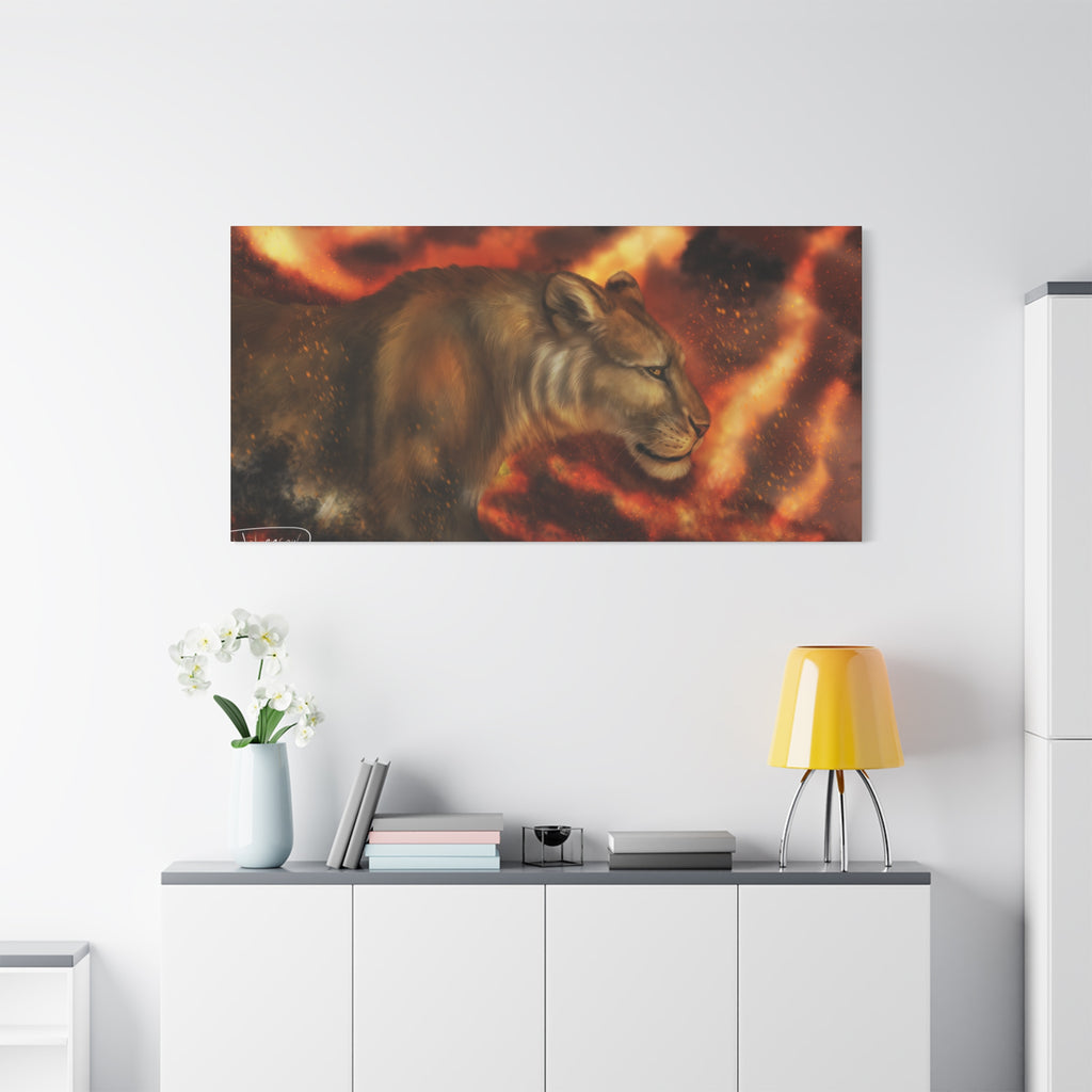 Fire lion Canvas, Stretched, 1.25"