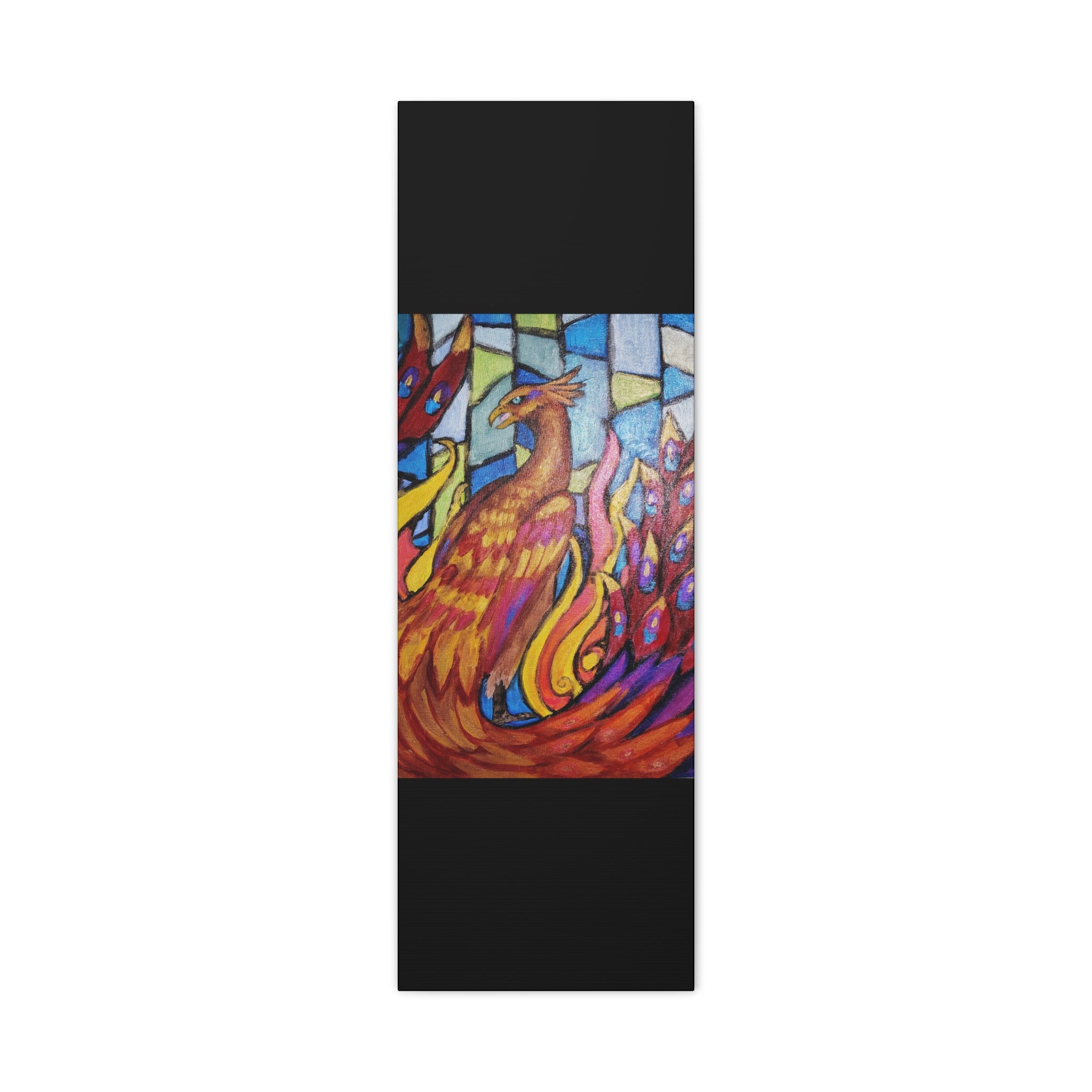 STAINED GLASS PHOENIX Stretched, 1.25"