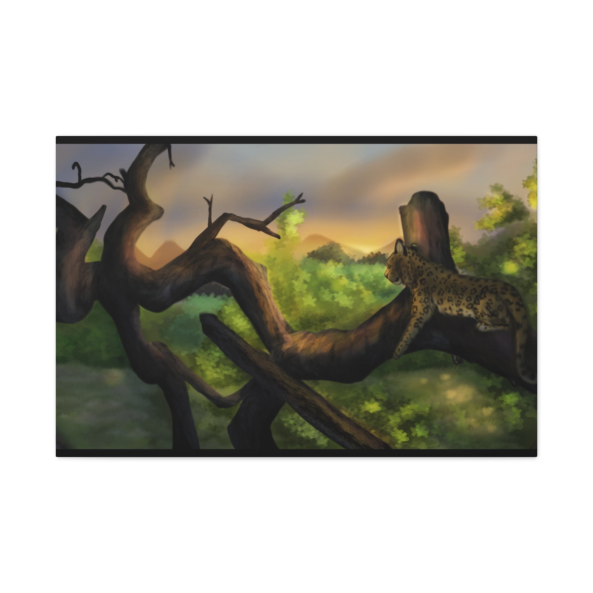 Leopard Landscape Matte Canvas, Stretched, 1.25"