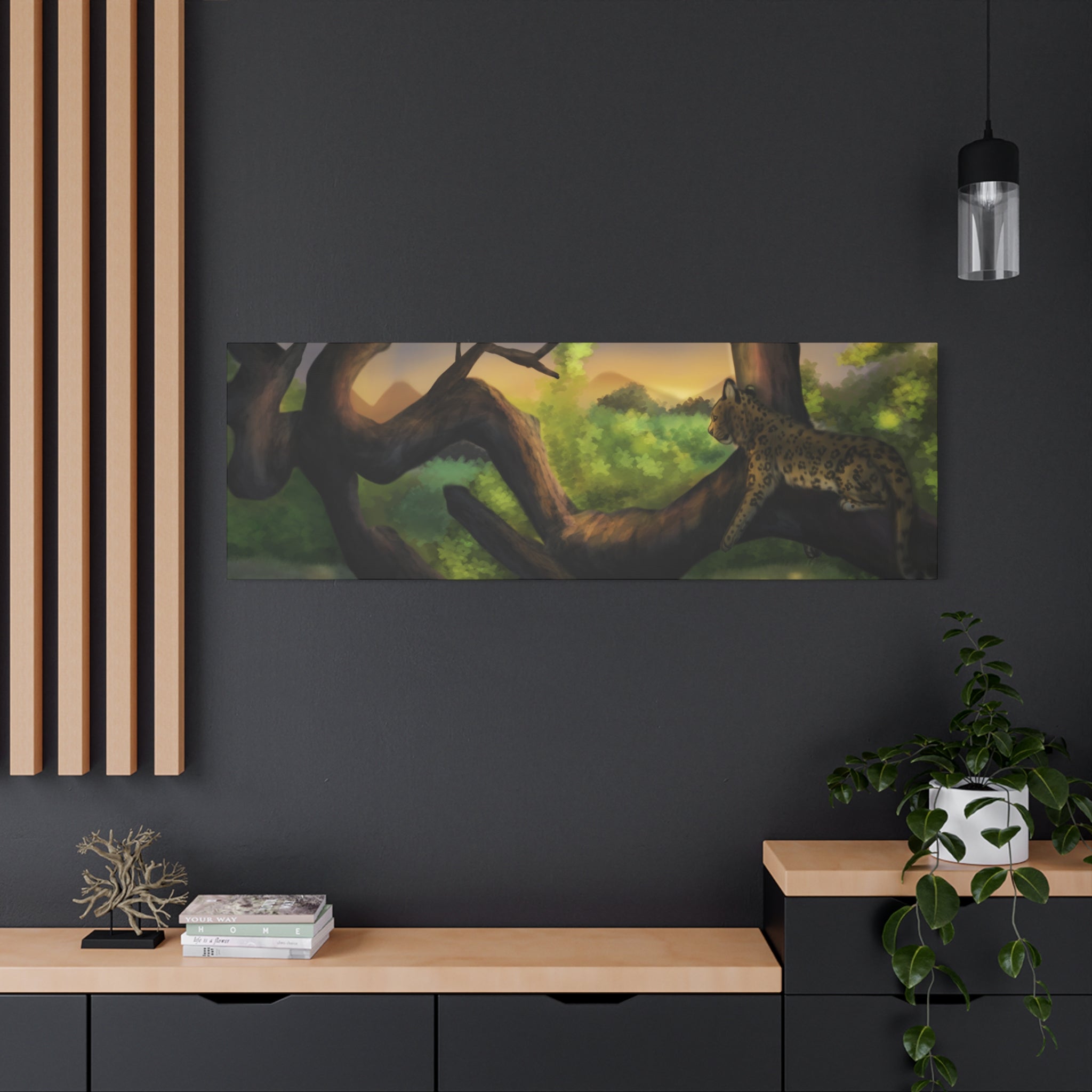 Leopard Landscape Matte Canvas, Stretched, 1.25"