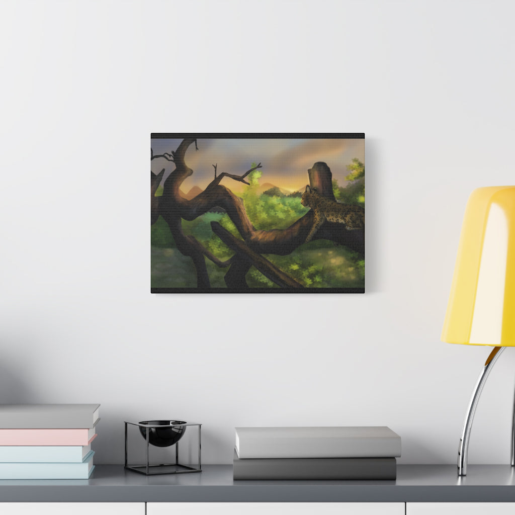 Leopard Landscape Matte Canvas, Stretched, 1.25"
