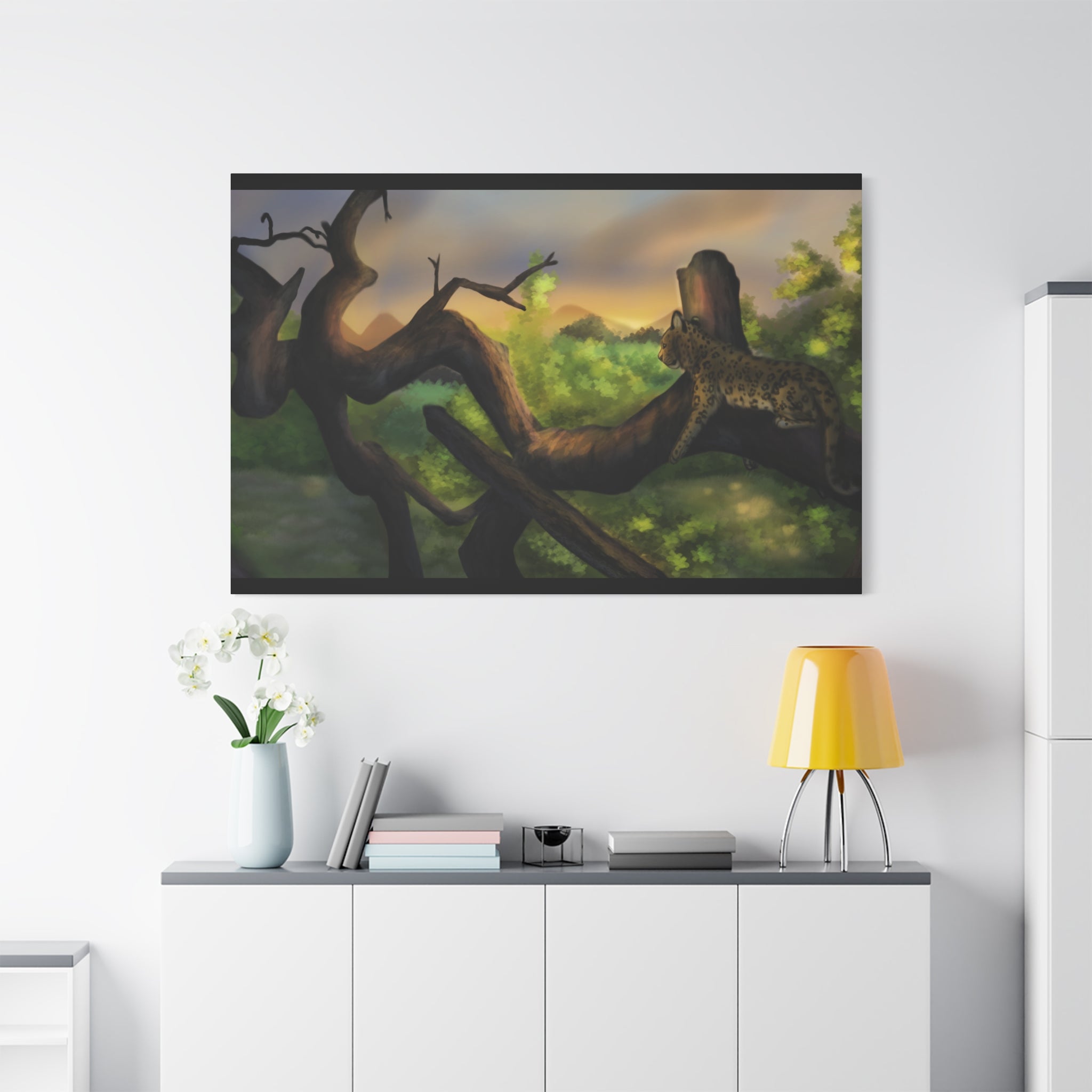 Leopard Landscape Matte Canvas, Stretched, 1.25"