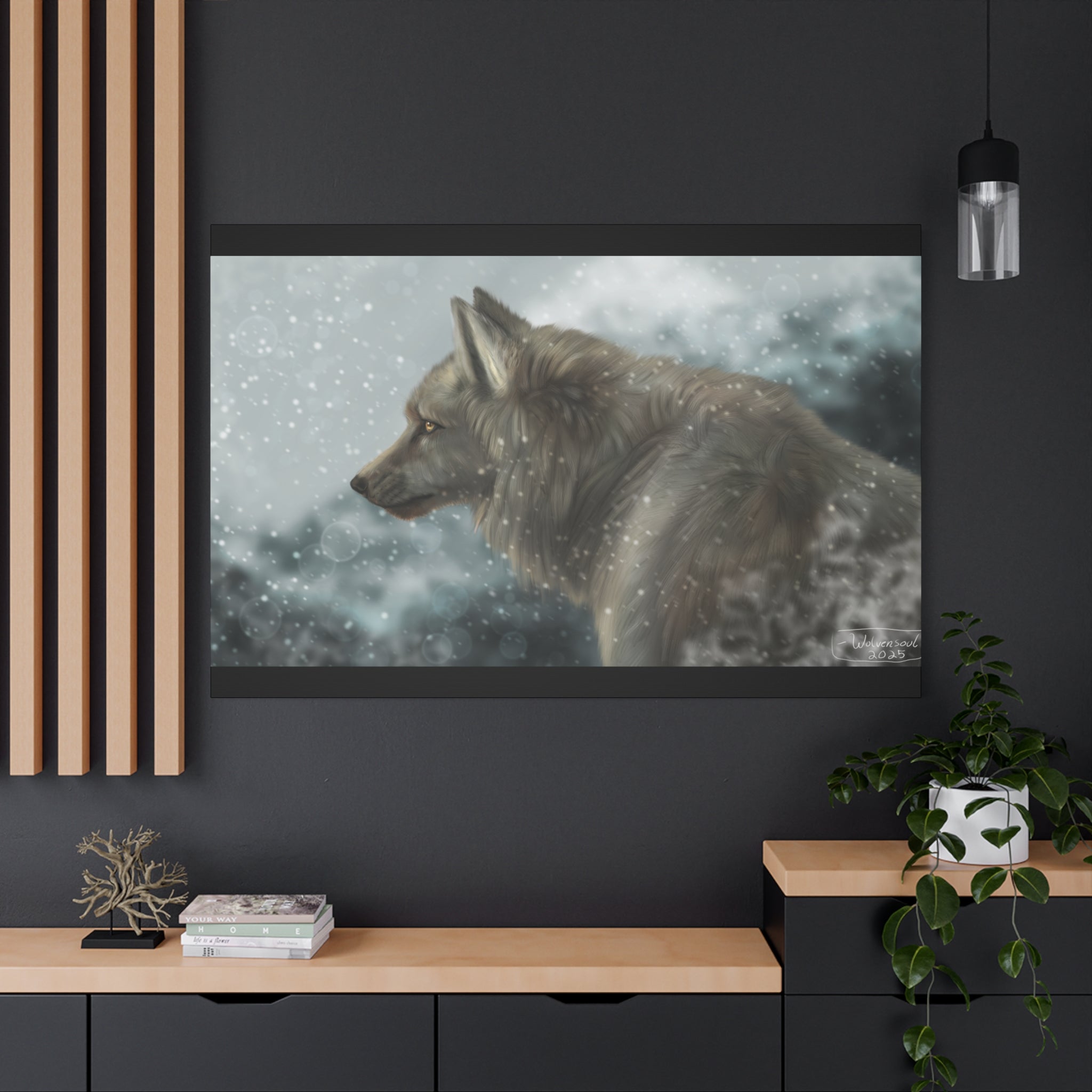 Lone Wolf Matte Canvas, Stretched, 1.25"