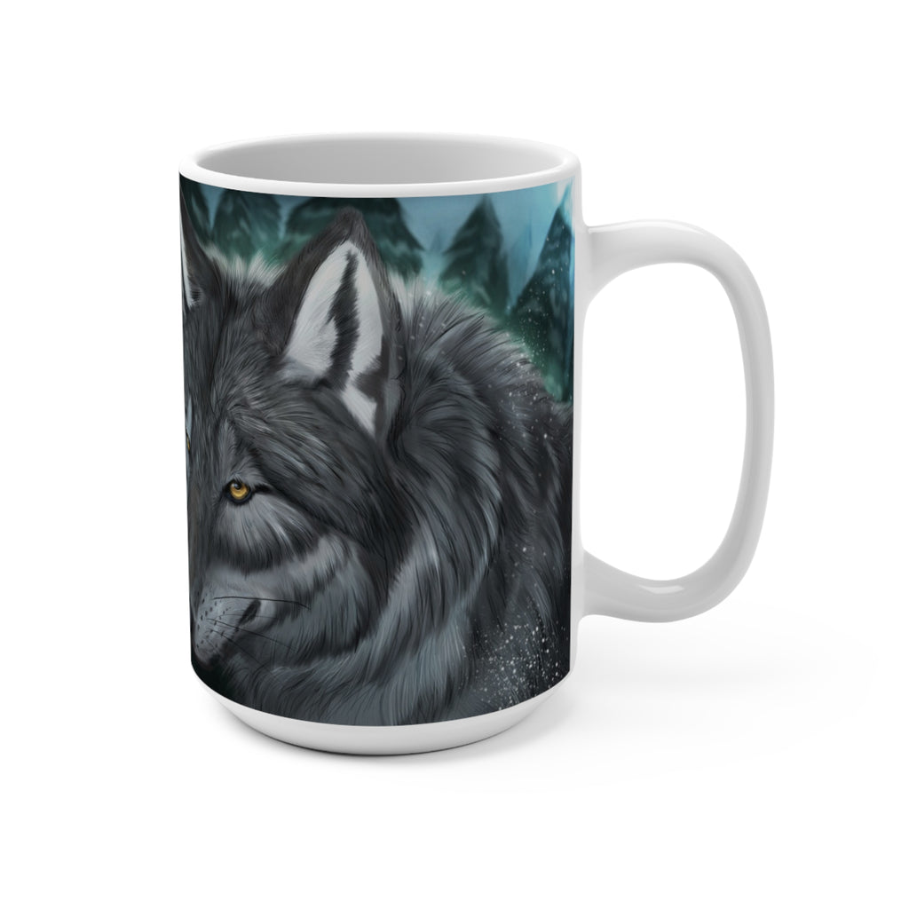 WHITE Winter Wolves Mug 15oz
