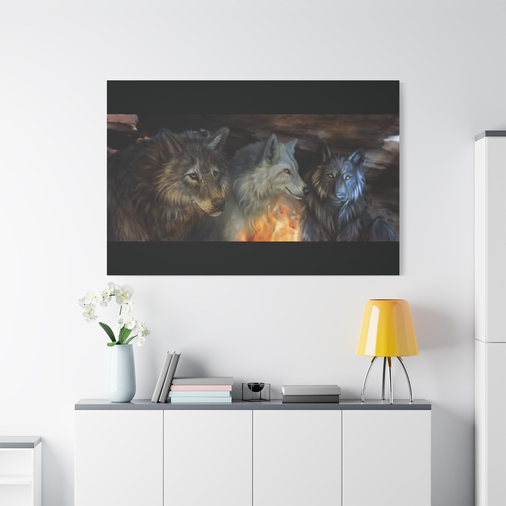 Fire Wolves Matte Canvas, Stretched, 1.25"