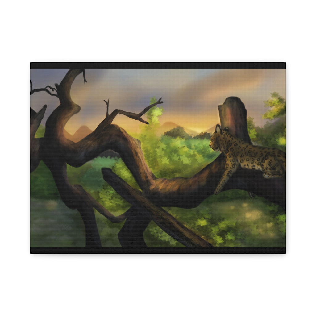 Leopard Landscape Matte Canvas, Stretched, 1.25"