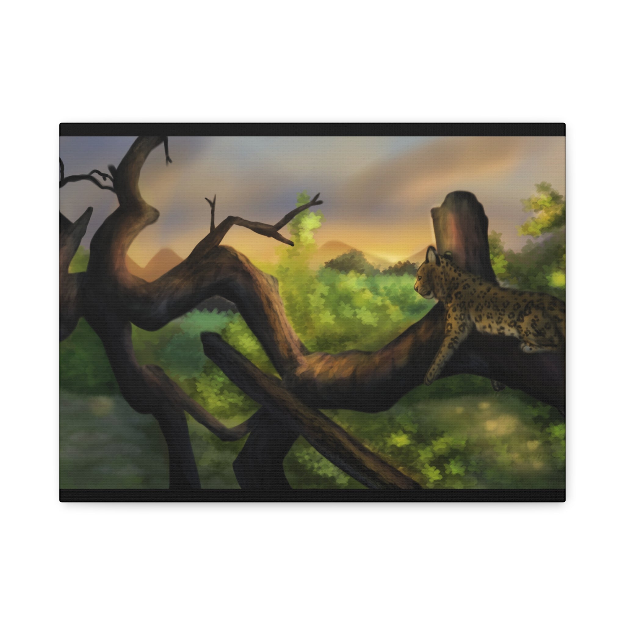 Leopard Landscape Matte Canvas, Stretched, 1.25"