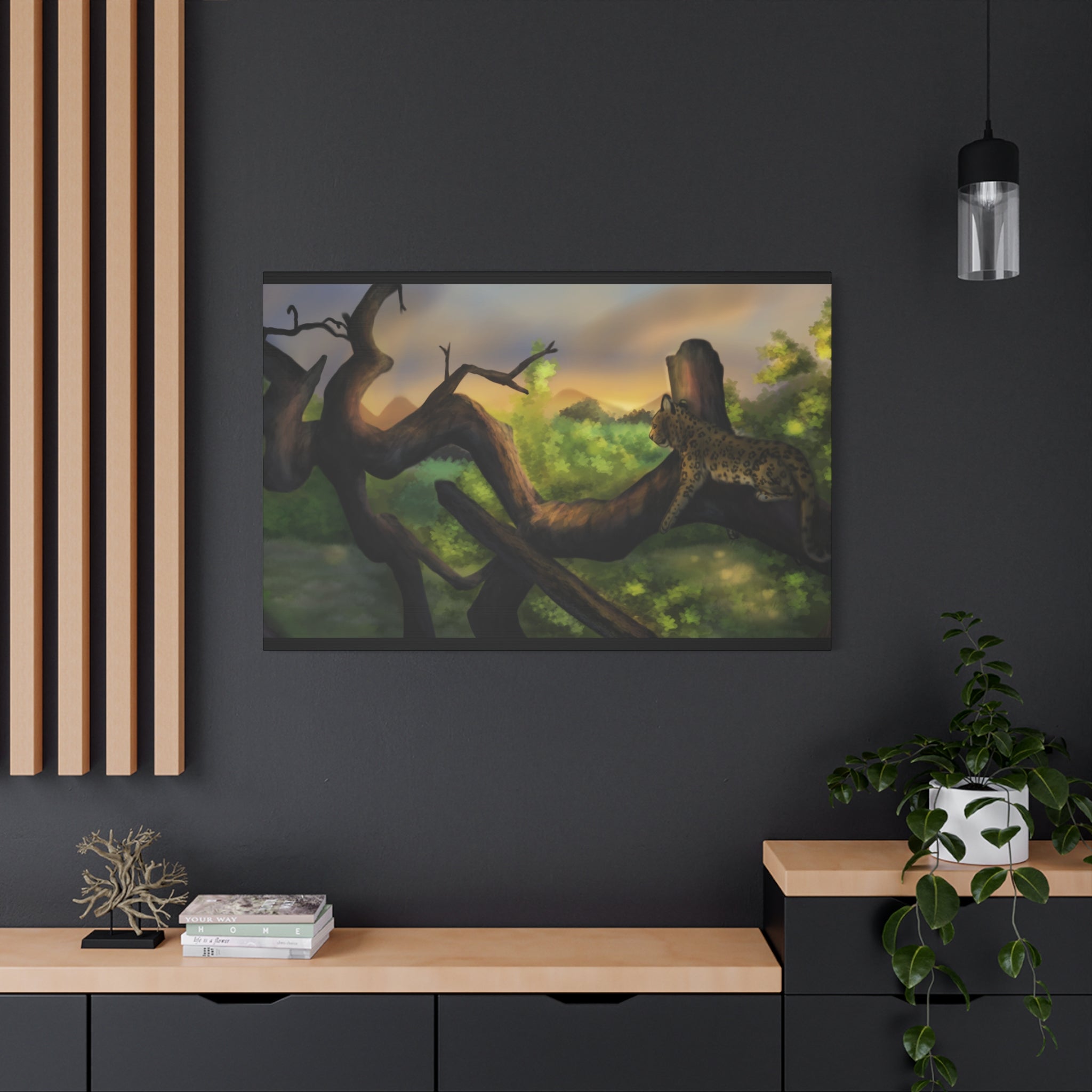Leopard Landscape Matte Canvas, Stretched, 1.25"