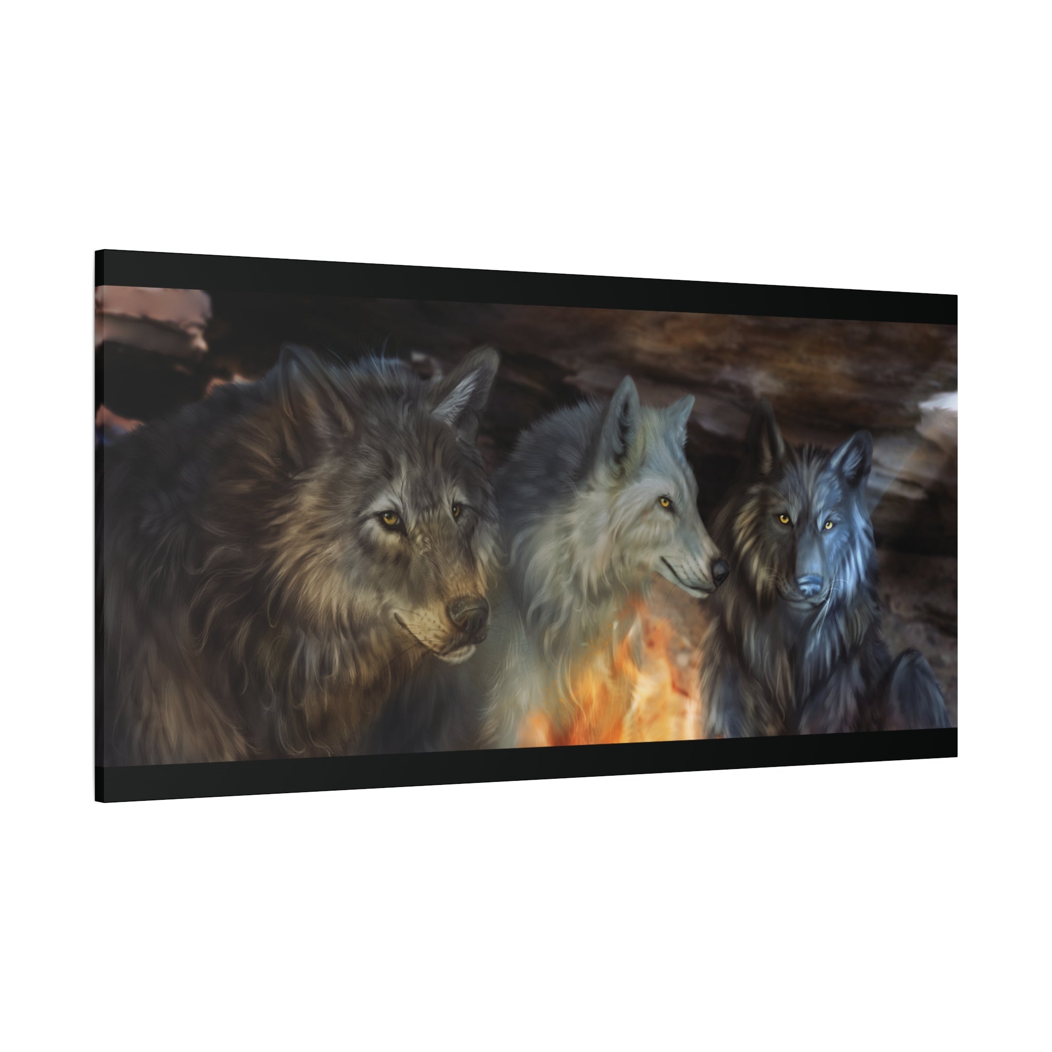 Fire Wolves Matte Canvas, Stretched, 1.25"